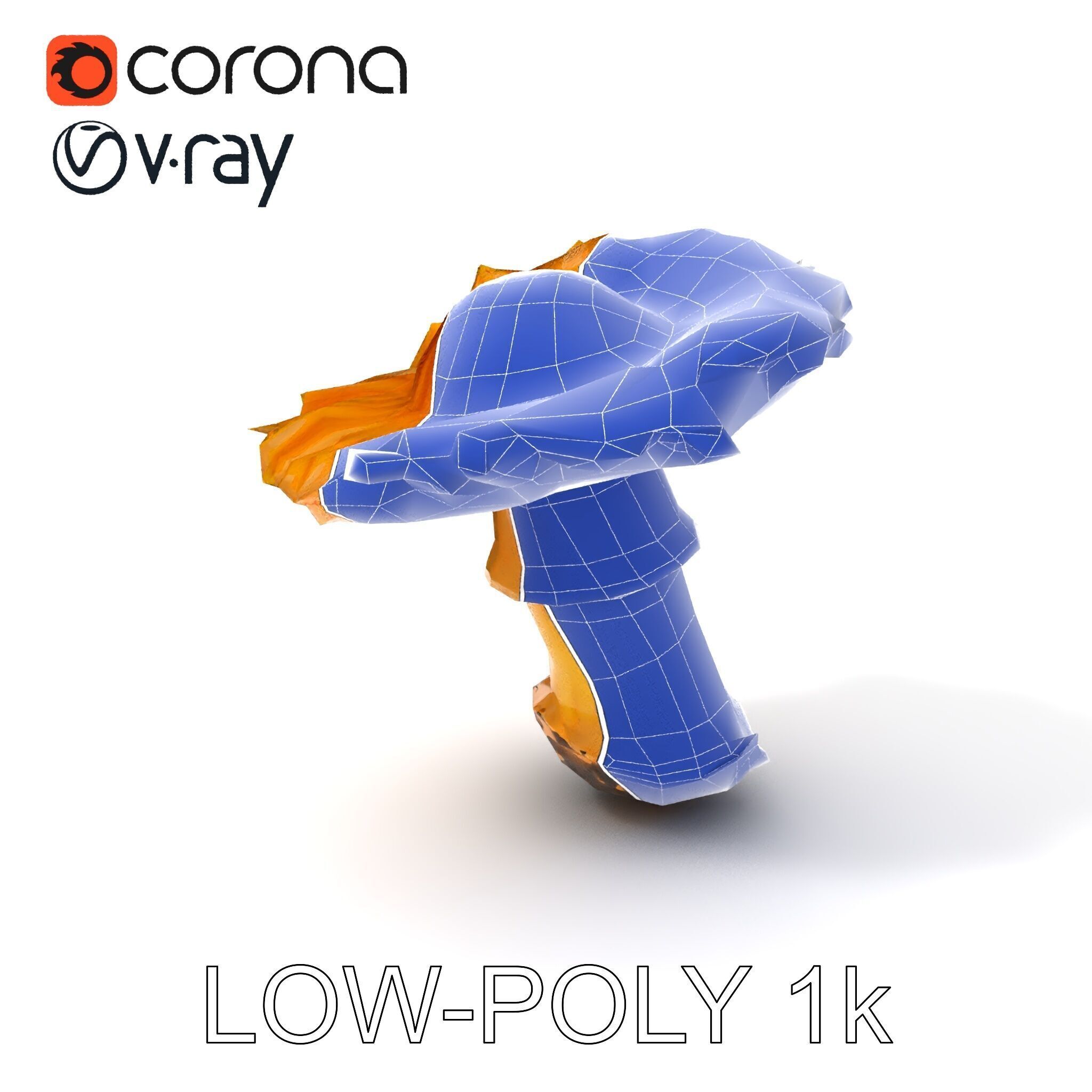 Chanterelle Mushroom D Model Pack Low-poly 3D model_19