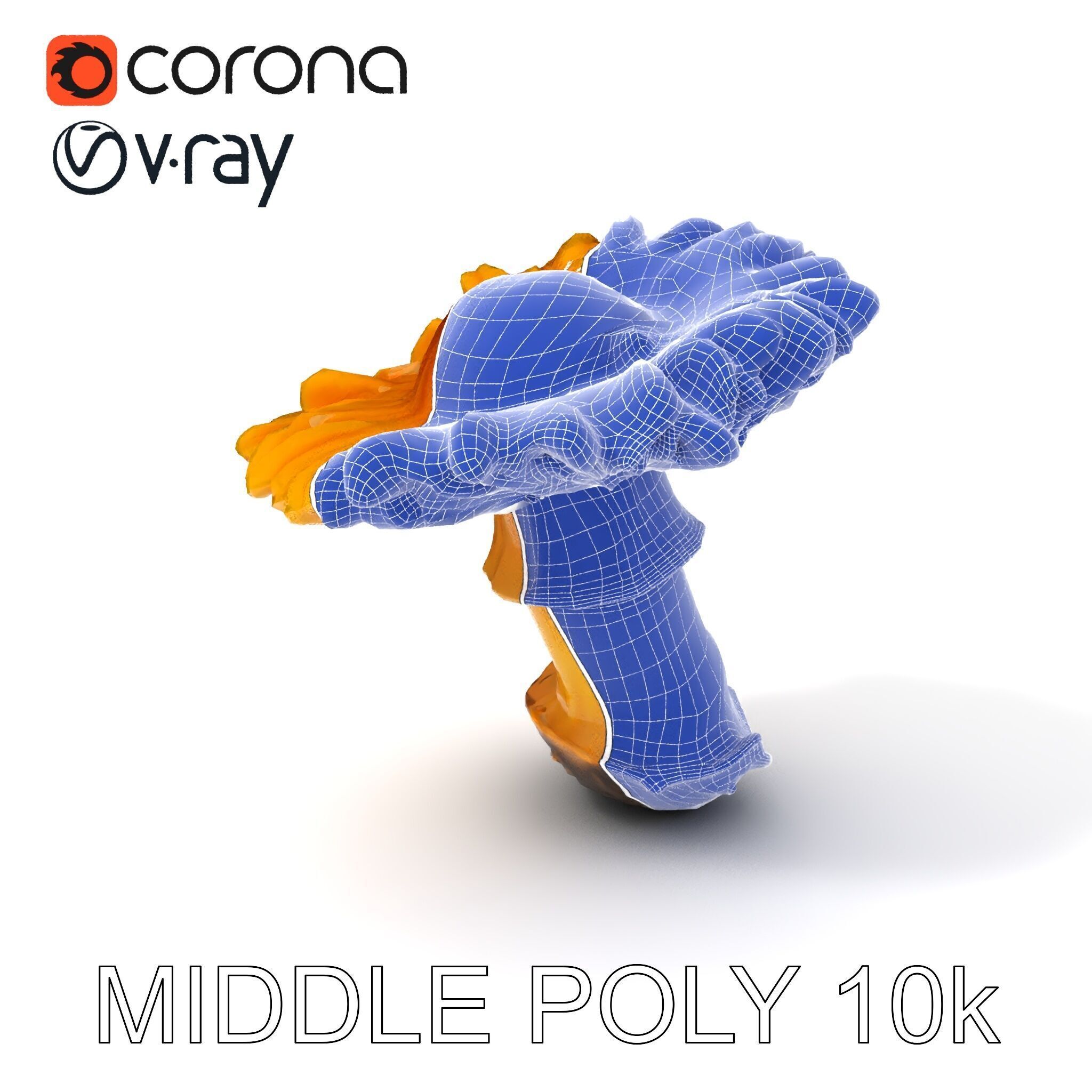 Chanterelle Mushroom D Model Pack Low-poly 3D model_24