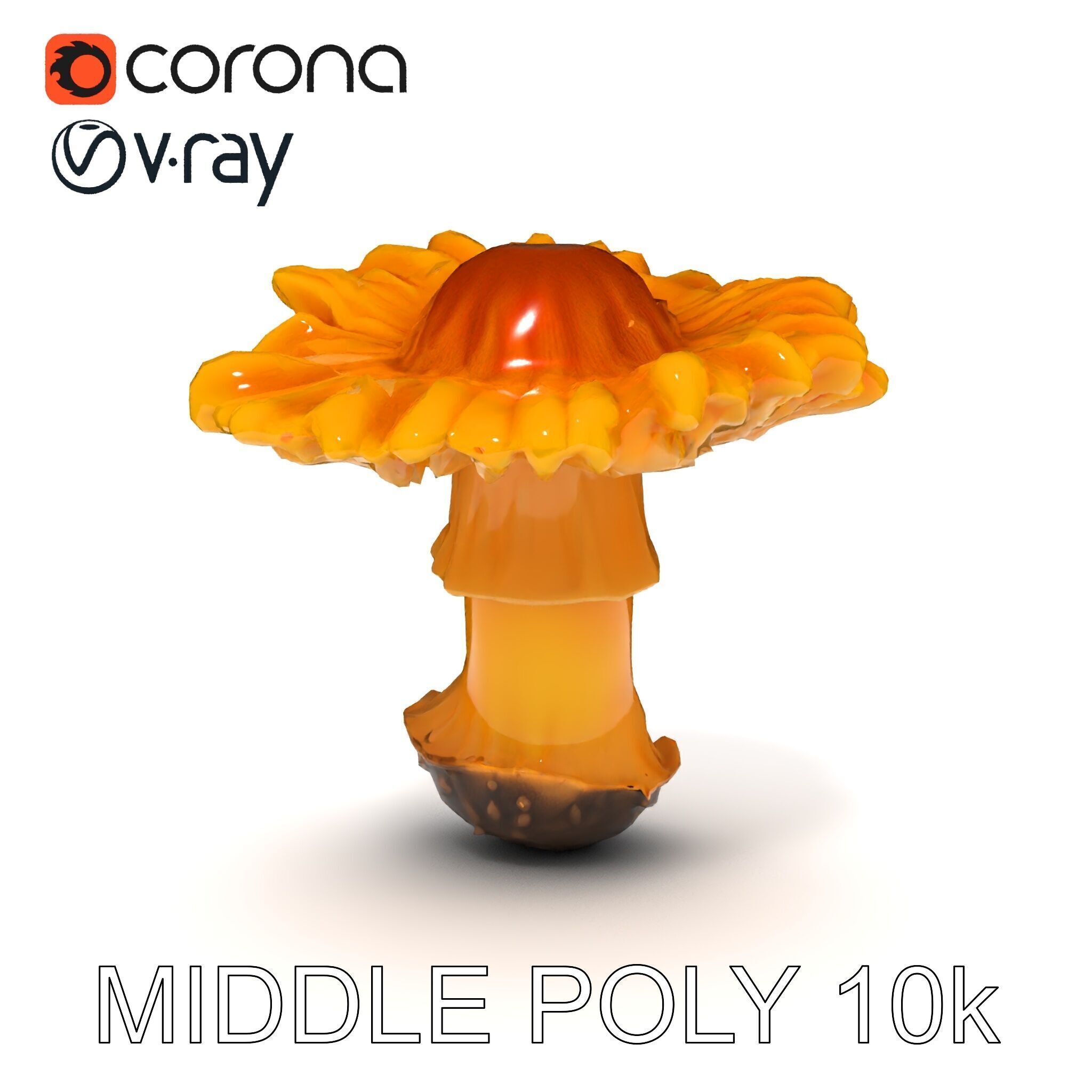Chanterelle Mushroom D Model Pack Low-poly 3D model_9