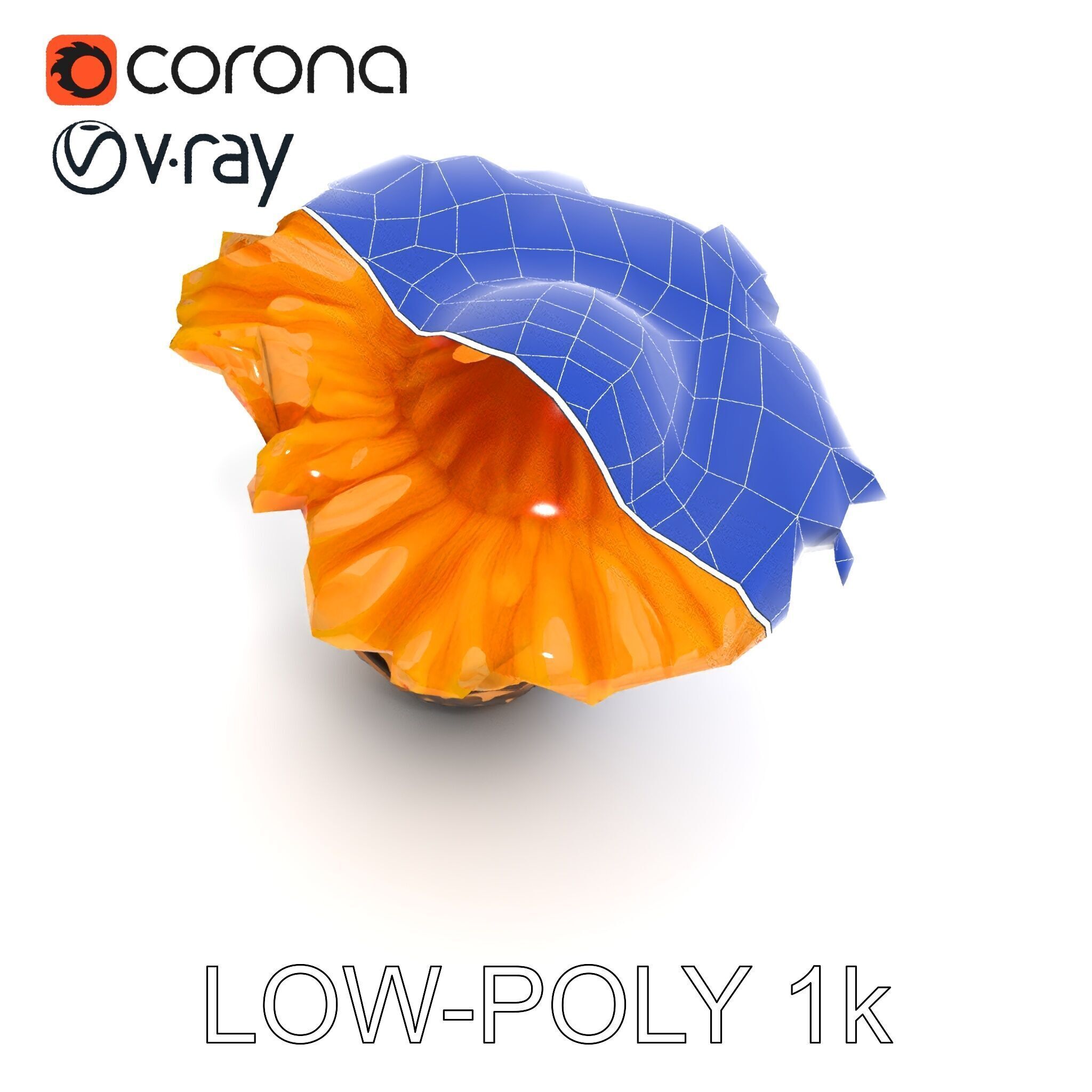 Chanterelle Mushroom D Model Pack Low-poly 3D model_33