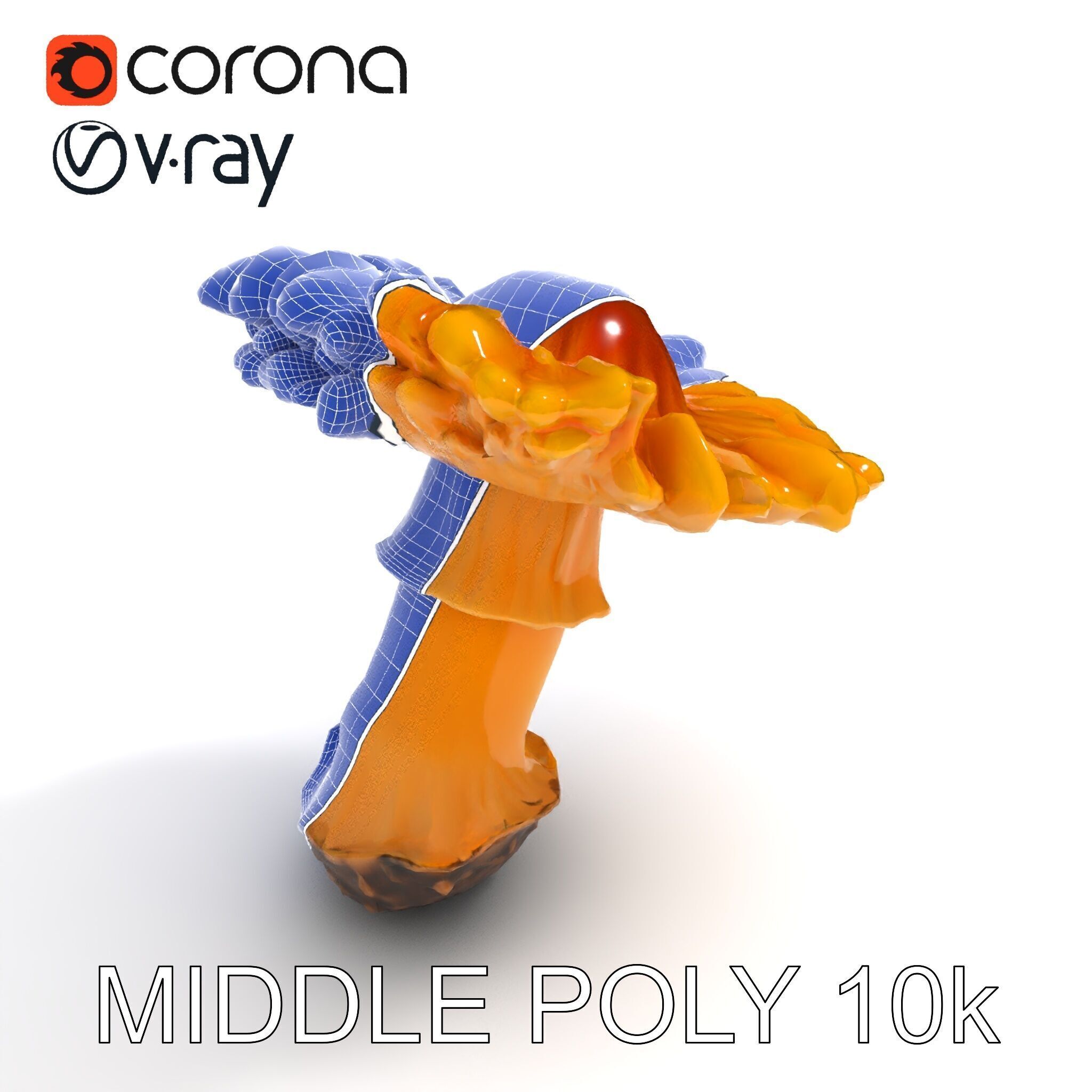 Chanterelle Mushroom D Model Pack Low-poly 3D model_16