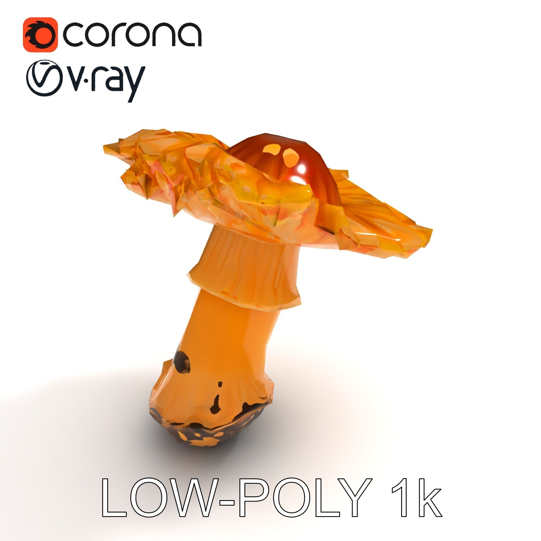 Chanterelle Mushroom D Model Pack Low-poly 3D model_22