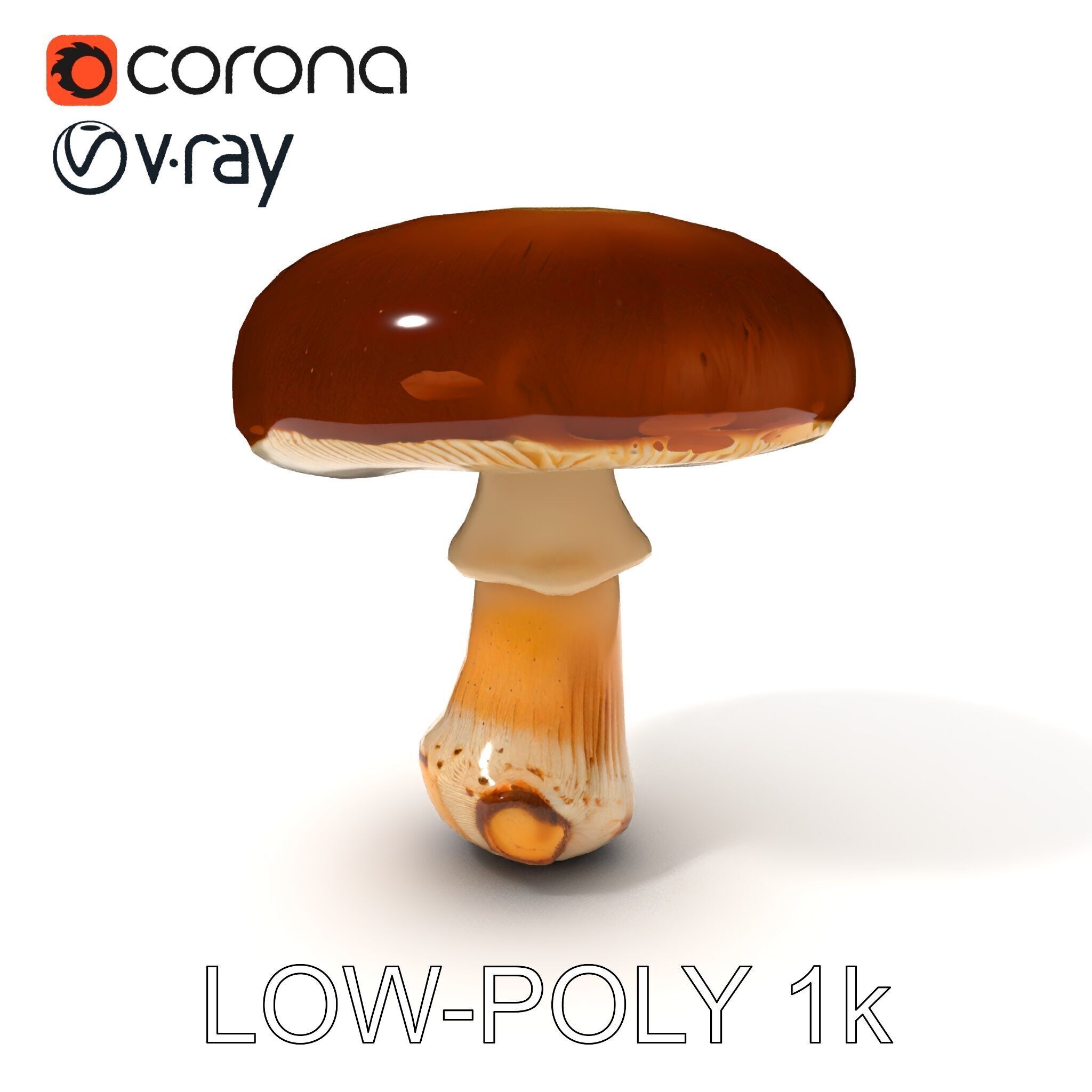 Realistic Mushroom Model Pack for D Environments and Games Low-poly 3D model_20