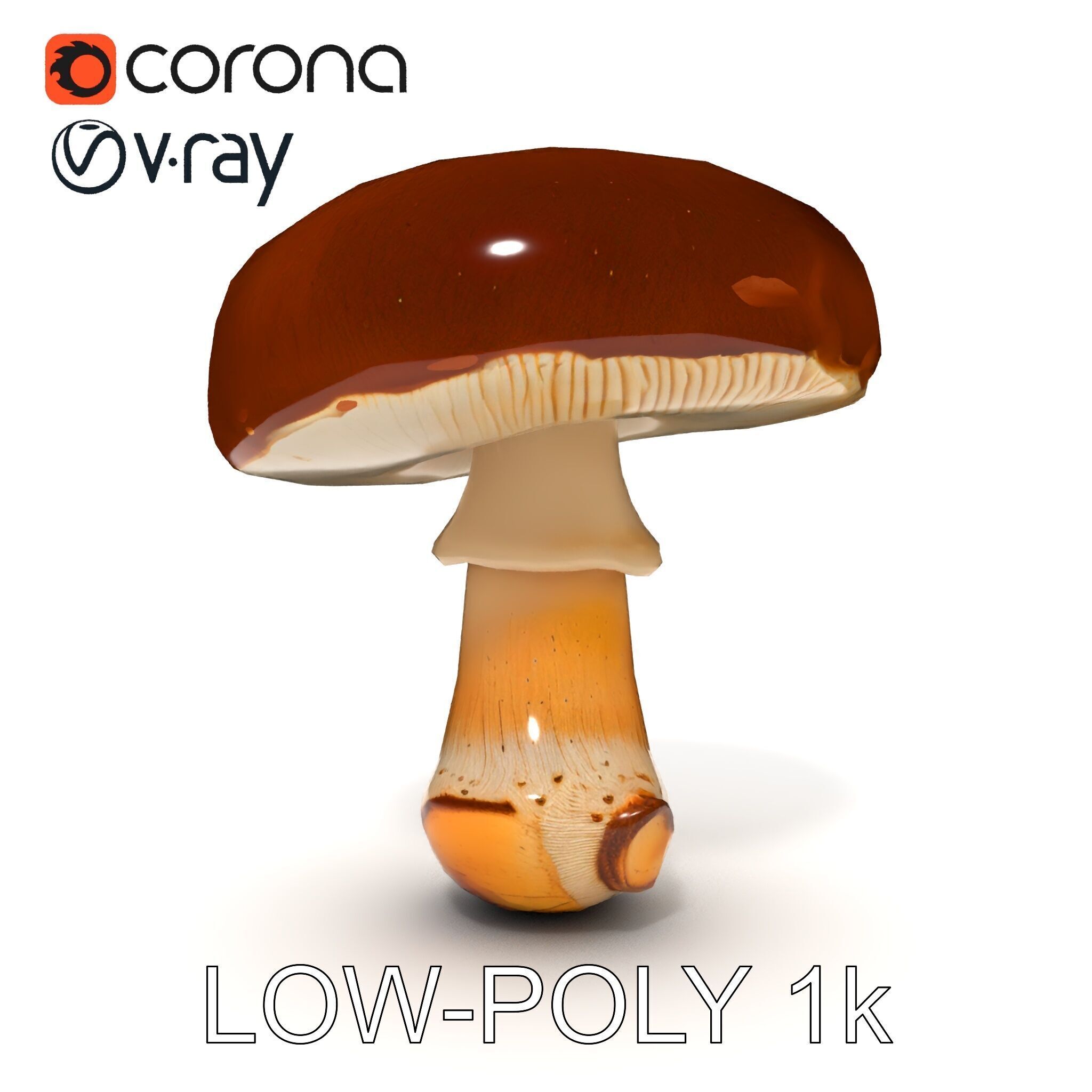 Realistic Mushroom Model Pack for D Environments and Games Low-poly 3D model_15