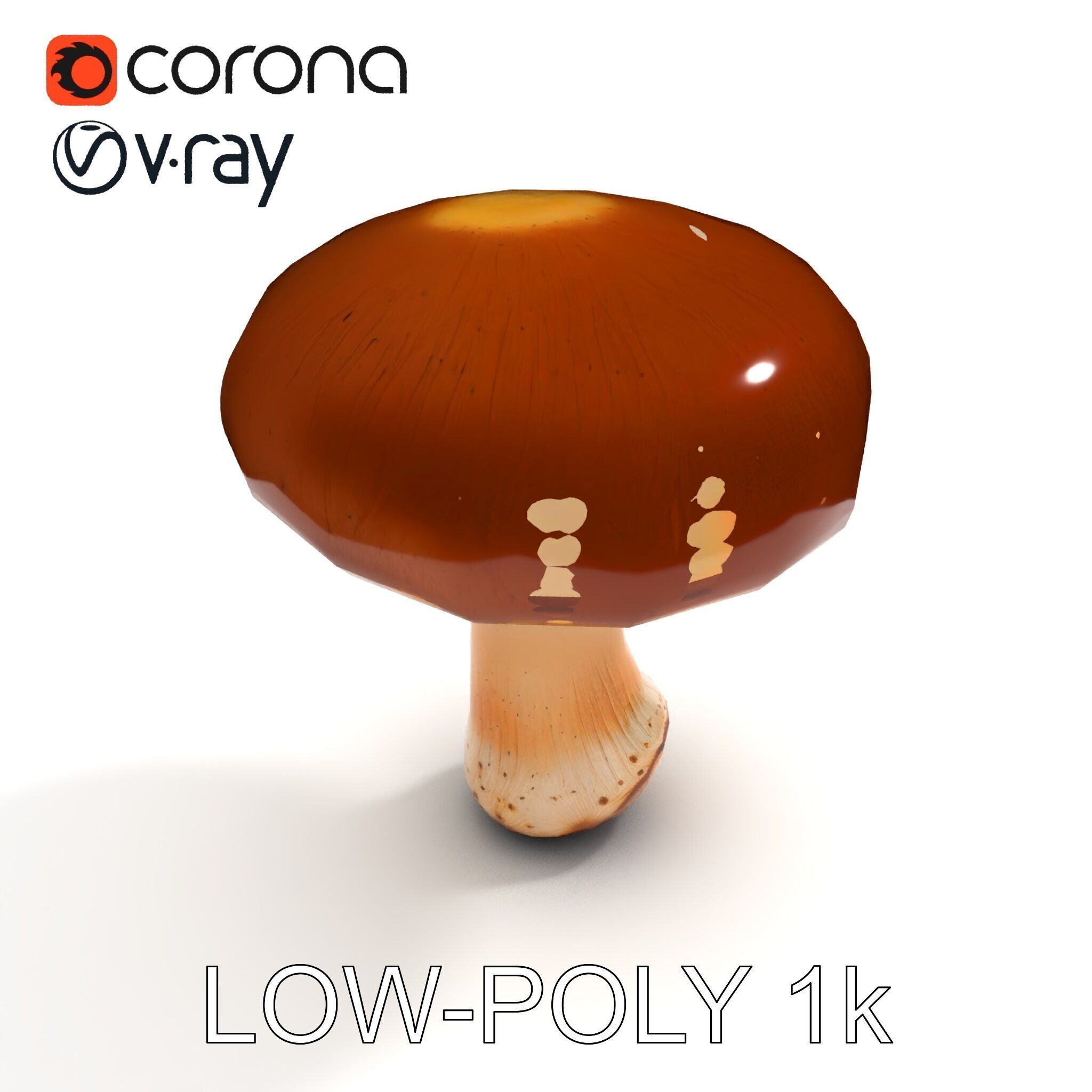 Realistic Mushroom Model Pack for D Environments and Games Low-poly 3D model_7