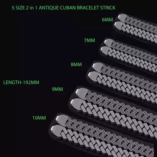 5 Size  Strick type 2 in 1 ANTIQUE CUBAN CHAIN OR BRACELET 3D Model Collection