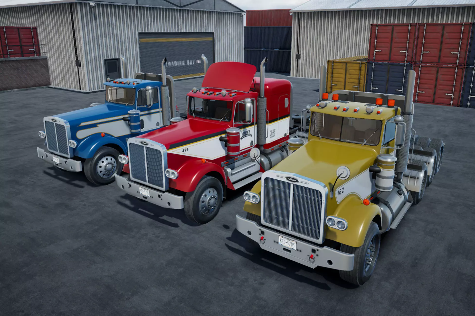80s Semitruck unity asset Low-poly 3D model