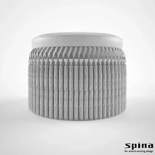 Spina Barbarella Luxe Leather Fringed Ottoman