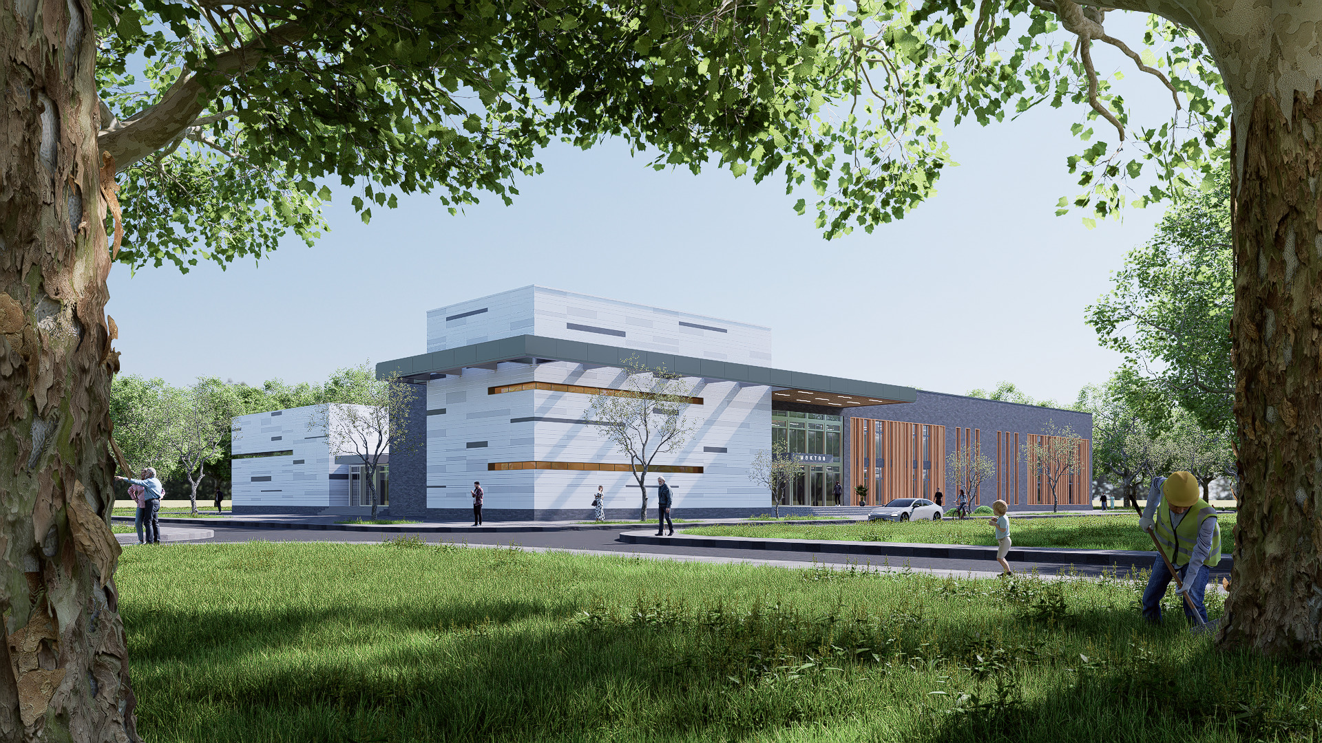 school Low-poly 3D model_1