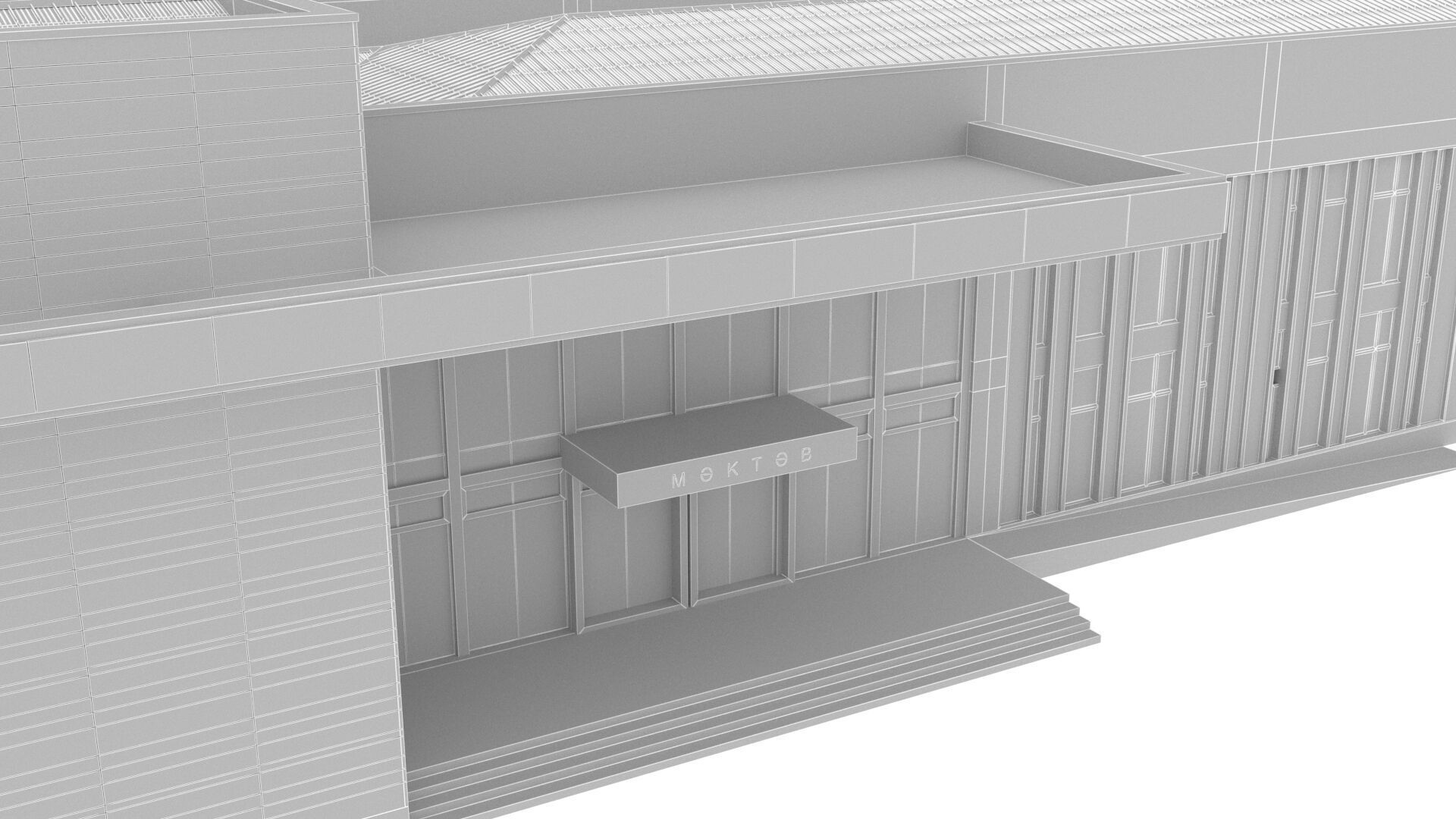 school Low-poly 3D model_17