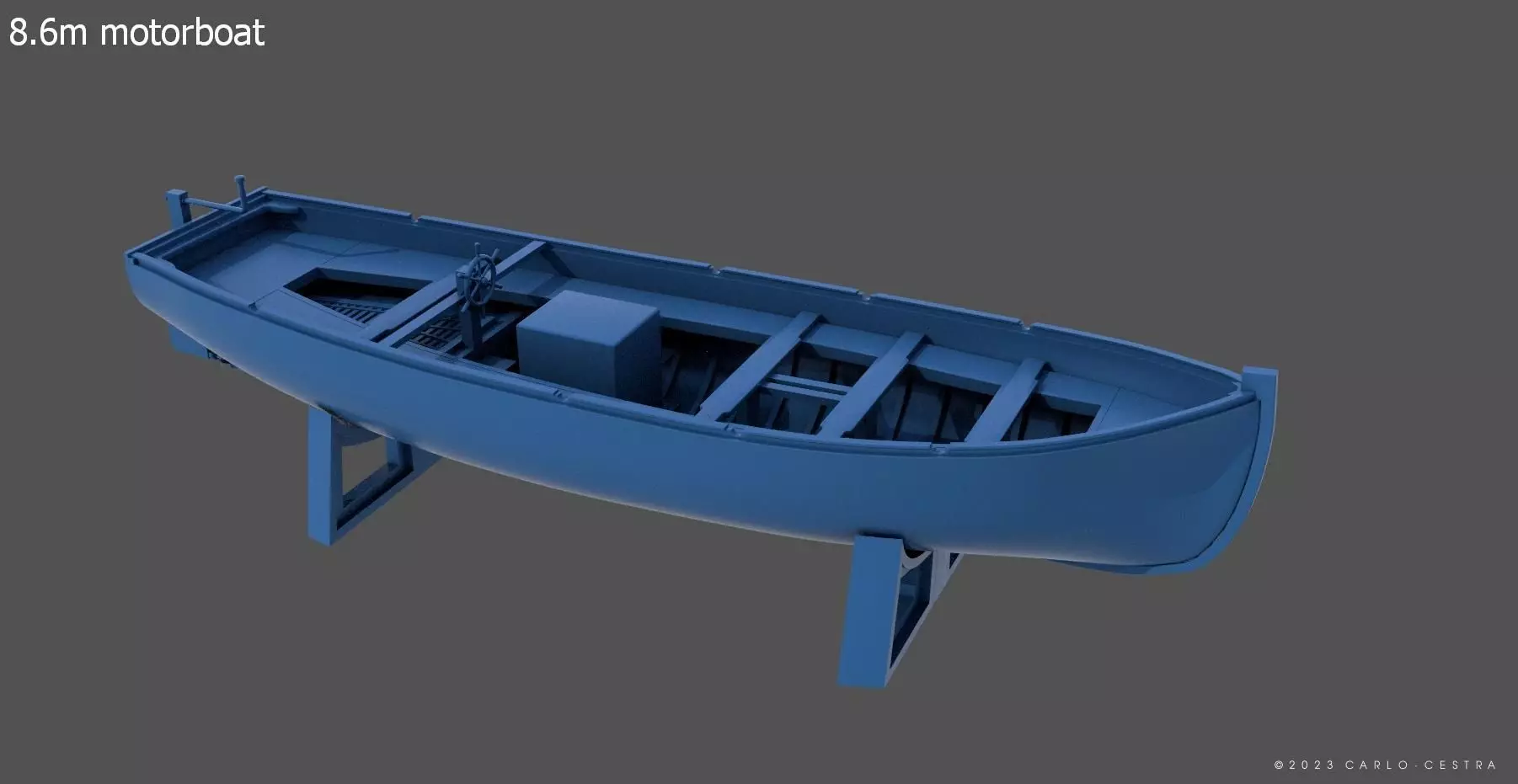 8m and 60cm italian ww2 motorboat - Commercial lic - 1-100 scale 3D print model_0