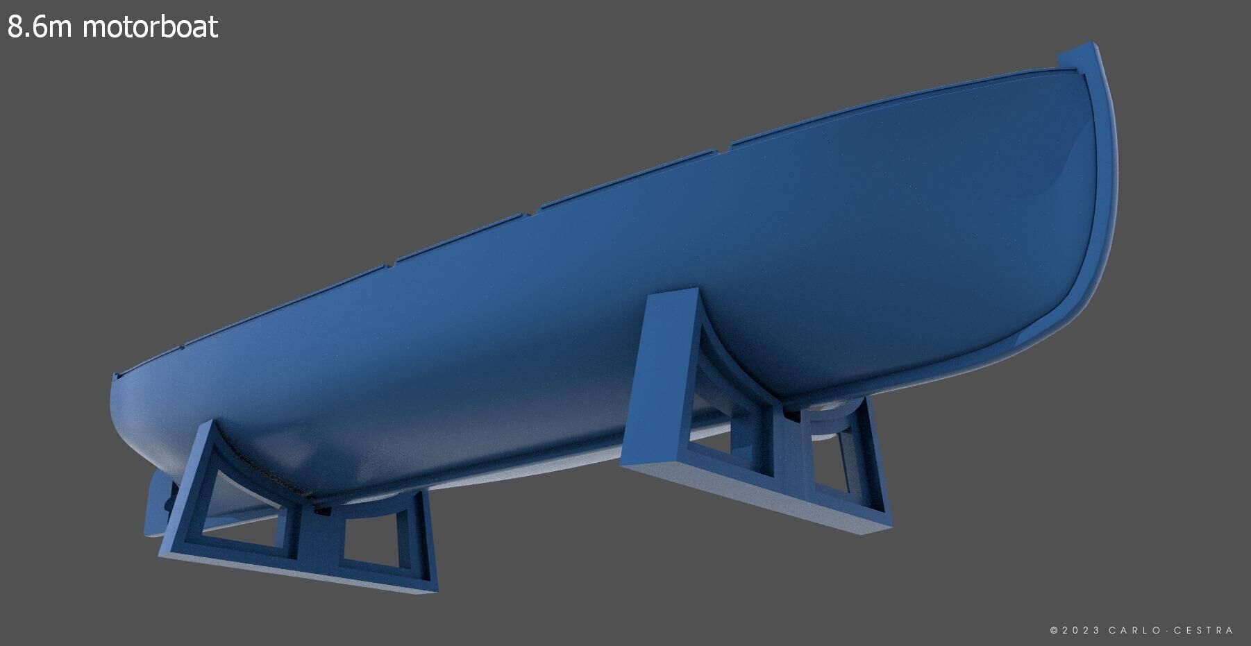 8m and 60cm italian ww2 motorboat - Commercial lic - 1-100 scale 3D print model_3