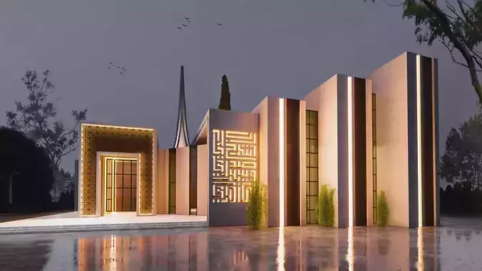 Mosque Islamic design 3D model 3D model
