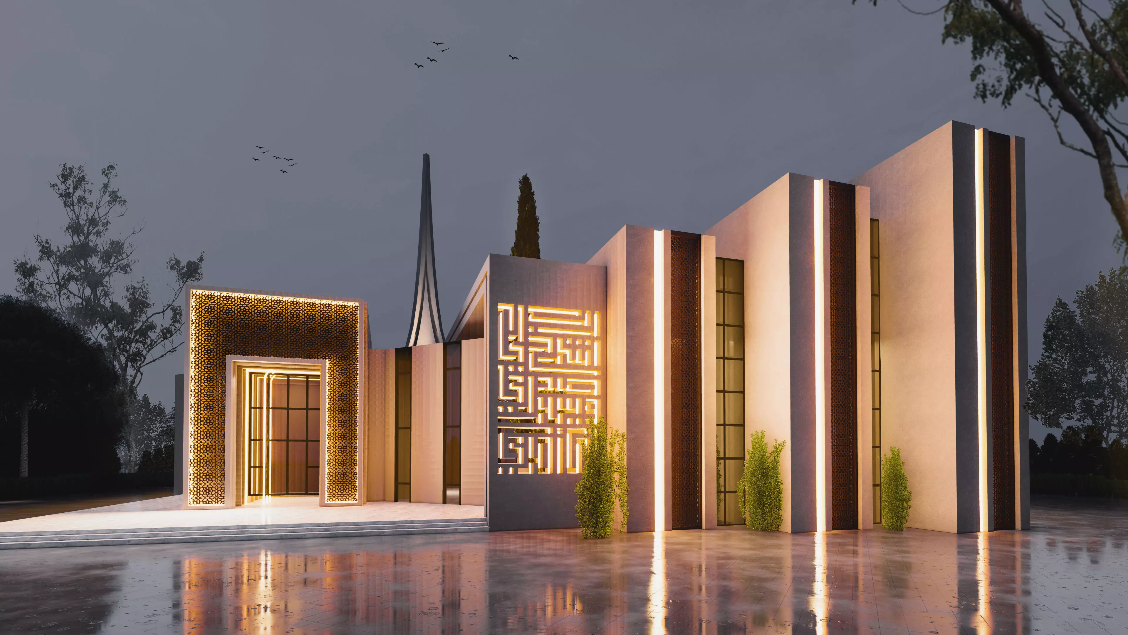 Mosque Islamic design 3D model 3D model
