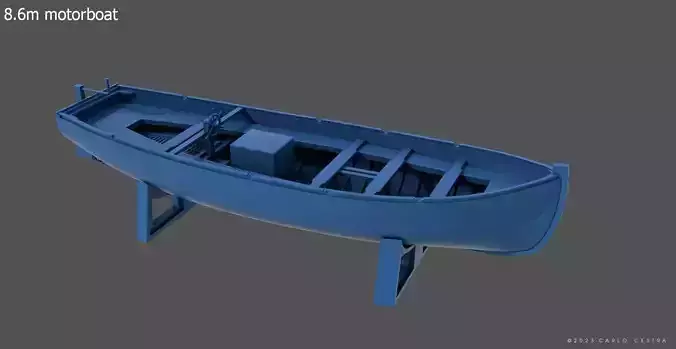 8m and 60cm italian ww2 motorboat - Personal lic - 1-100 scale 3D print model