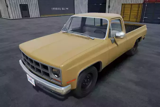 80s Pickup unity asset Low-poly 3D model