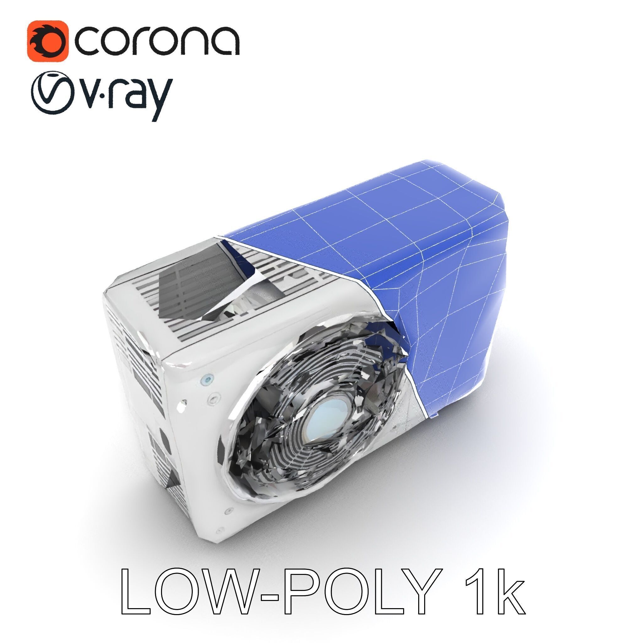 WallMounted Air Conditioning Unit D Model Pack Low-poly 3D model_15