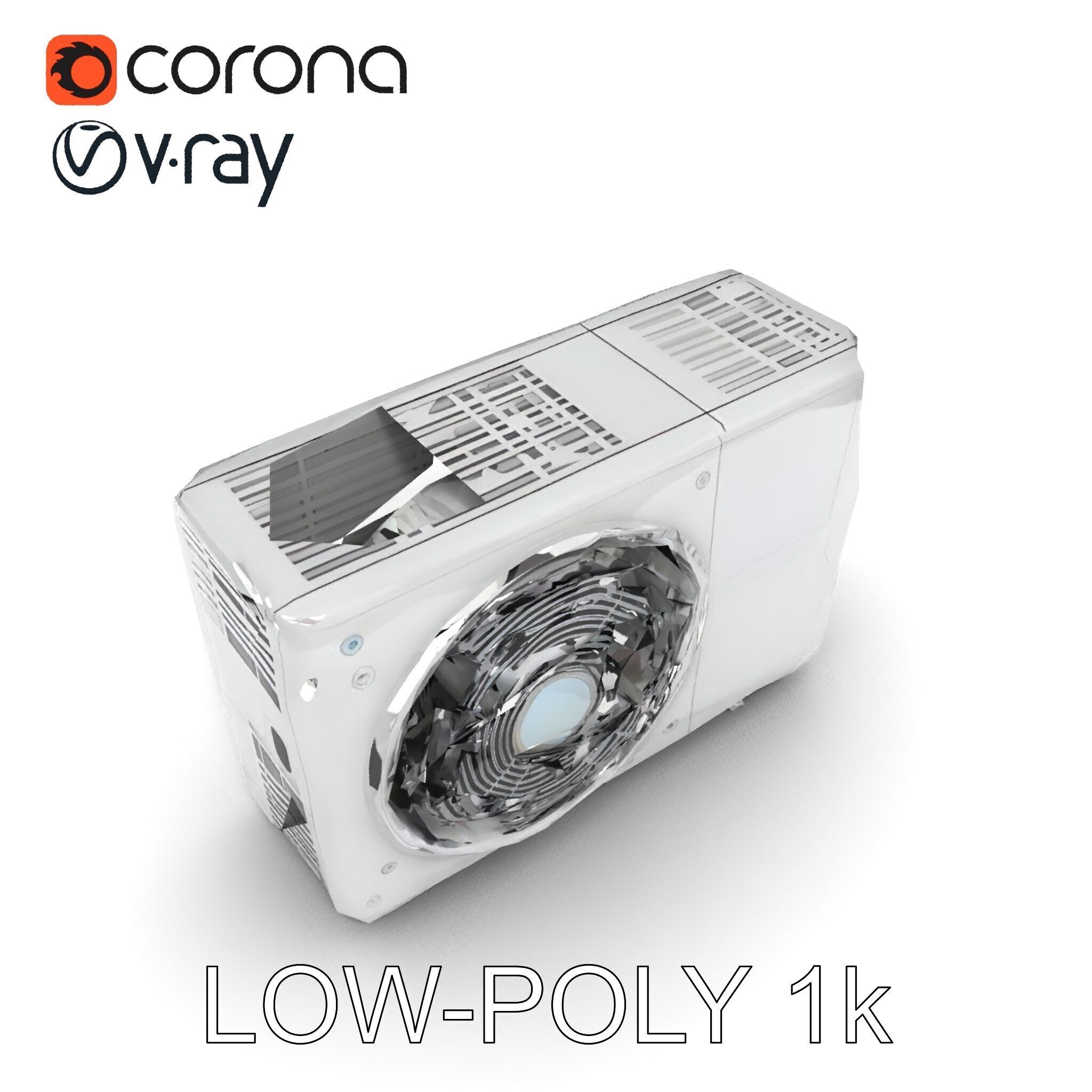 WallMounted Air Conditioning Unit D Model Pack Low-poly 3D model_34