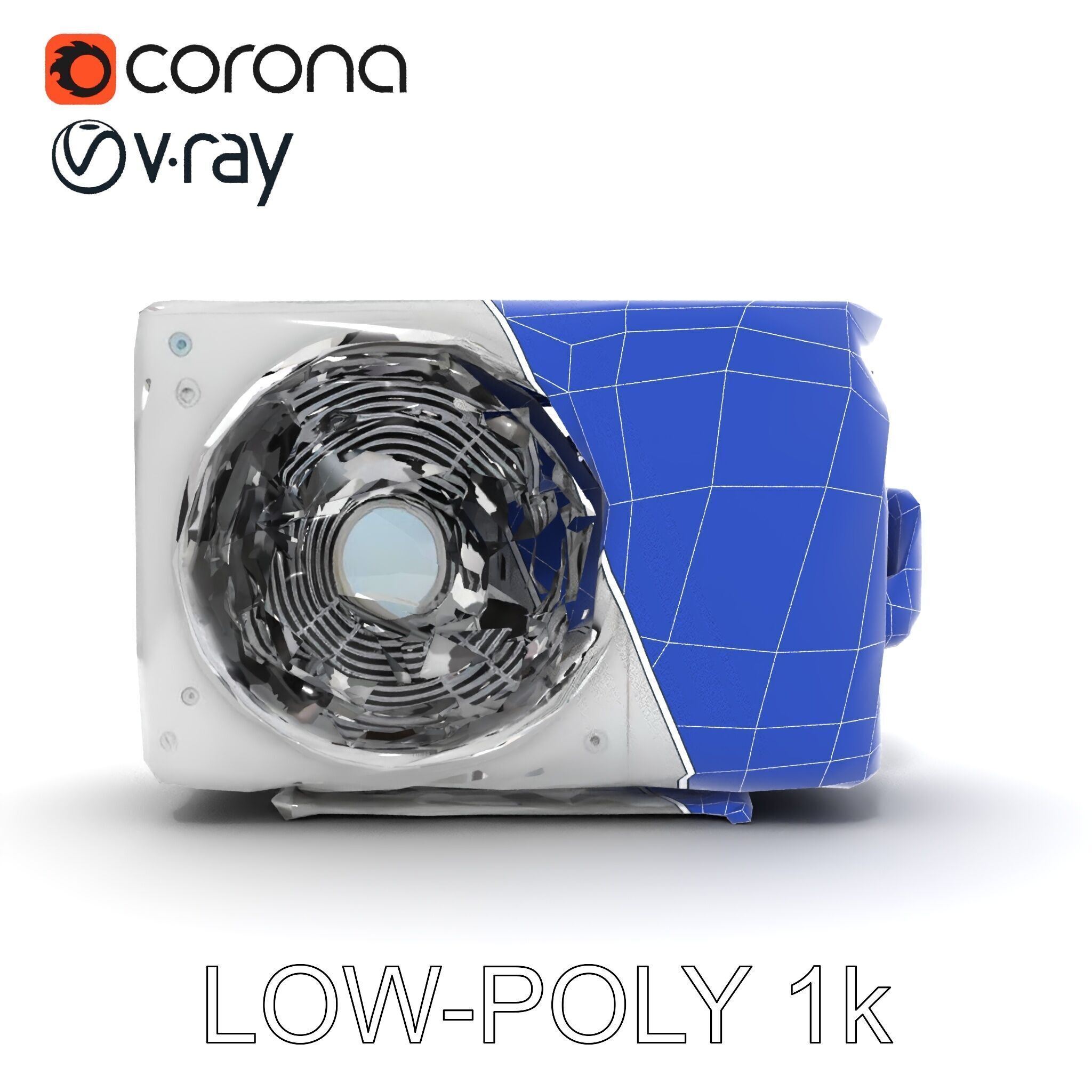 WallMounted Air Conditioning Unit D Model Pack Low-poly 3D model_10