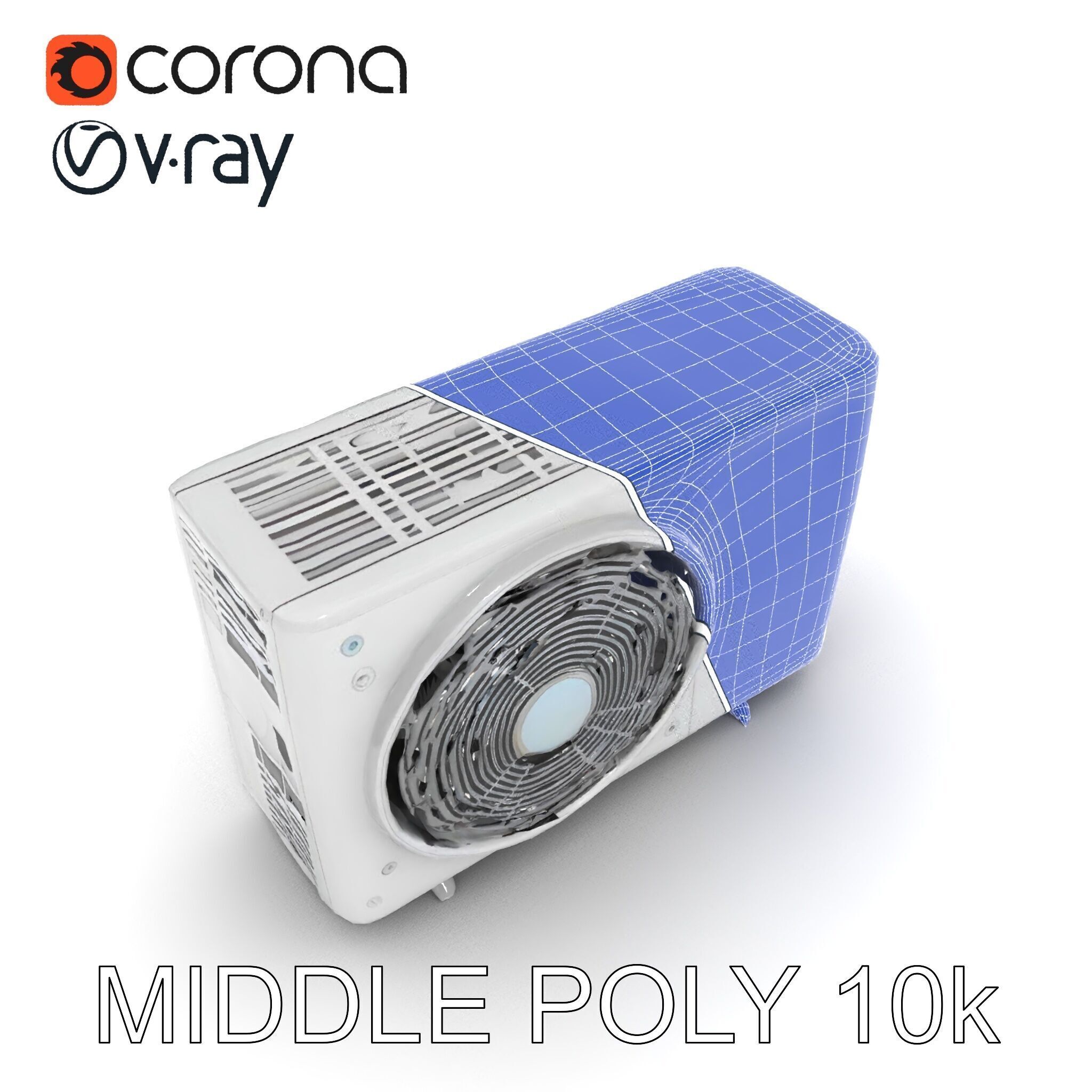 WallMounted Air Conditioning Unit D Model Pack Low-poly 3D model_6