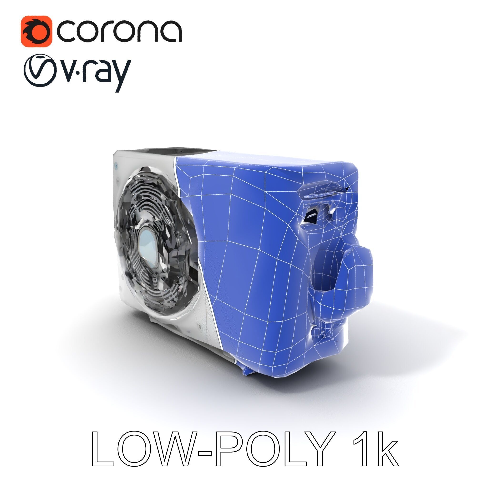 WallMounted Air Conditioning Unit D Model Pack Low-poly 3D model_20