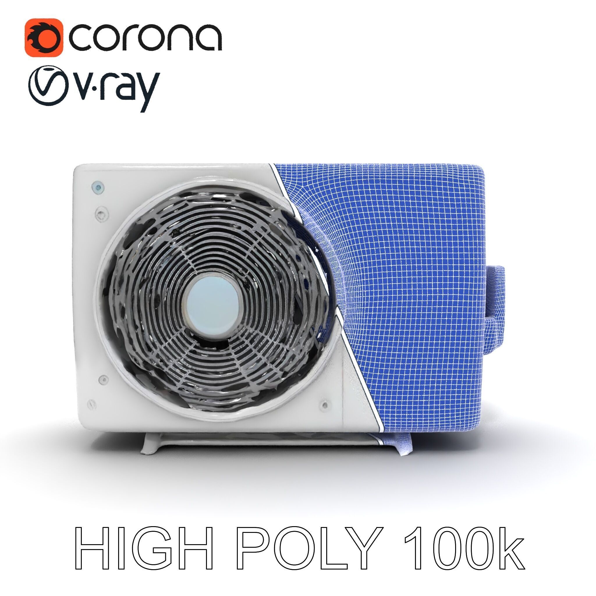 WallMounted Air Conditioning Unit D Model Pack Low-poly 3D model_8