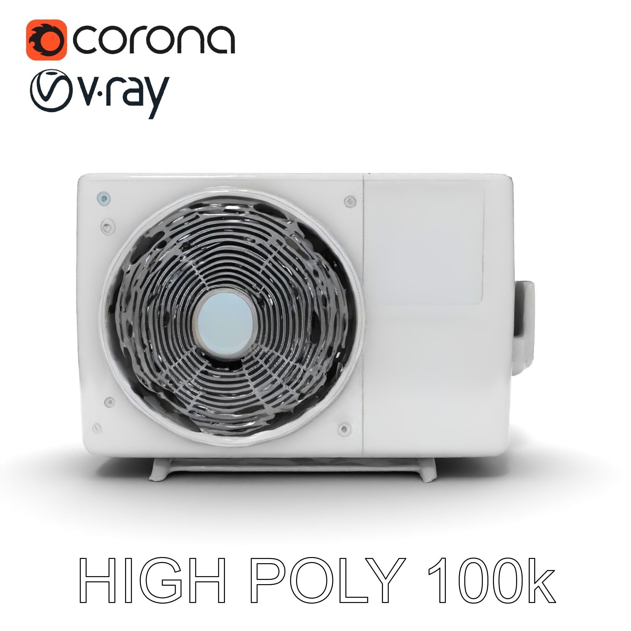 WallMounted Air Conditioning Unit D Model Pack Low-poly 3D model_30