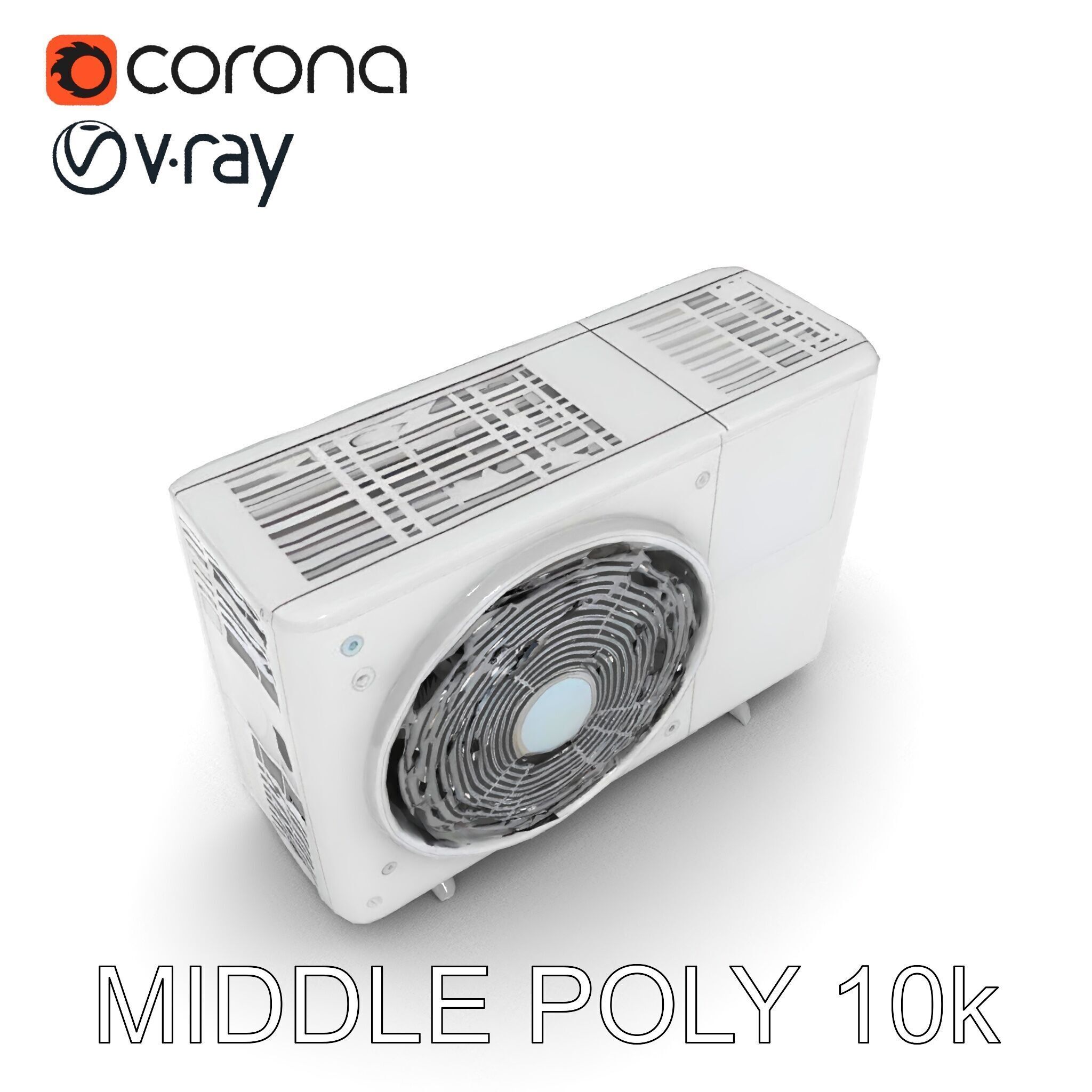 WallMounted Air Conditioning Unit D Model Pack Low-poly 3D model_14
