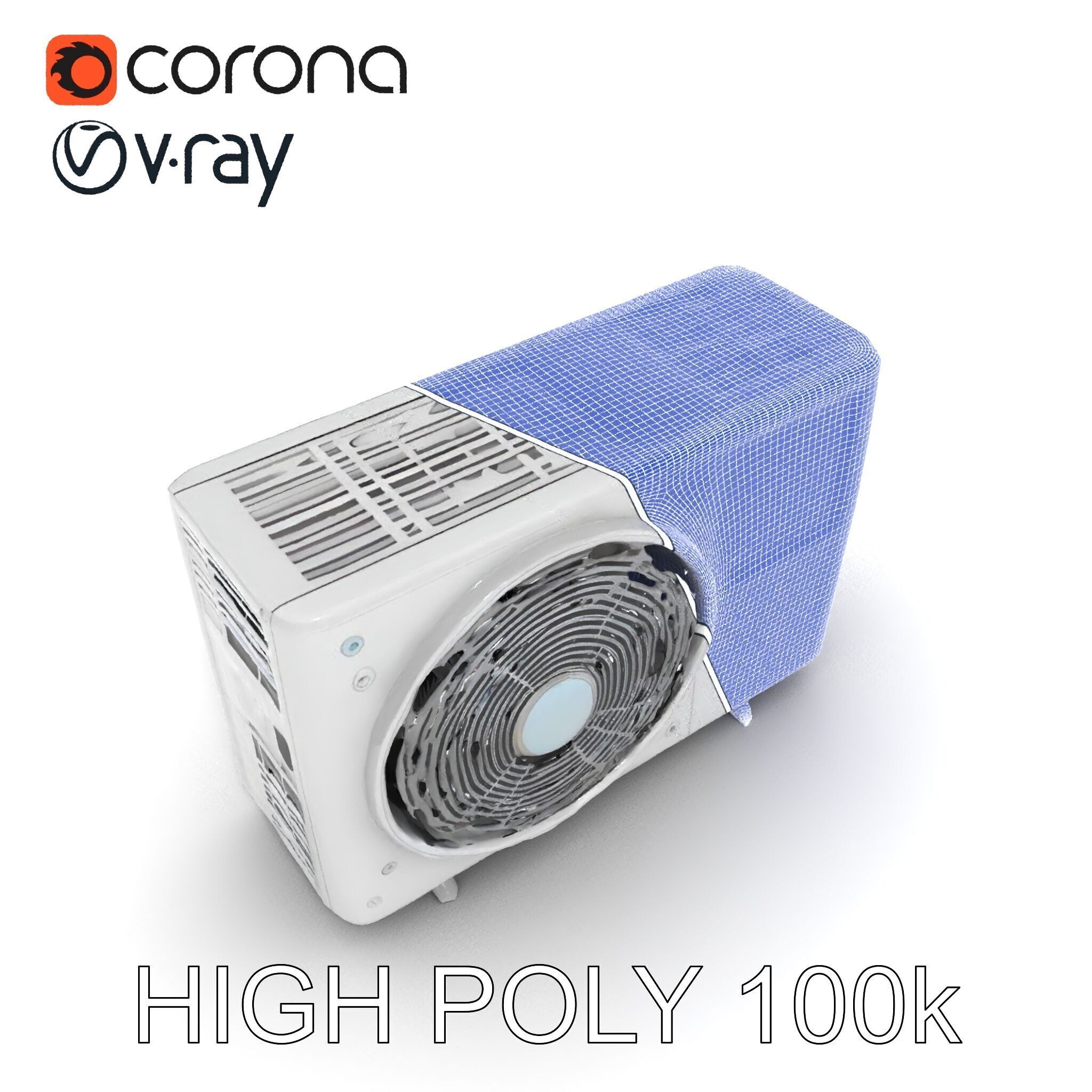 WallMounted Air Conditioning Unit D Model Pack Low-poly 3D model_24