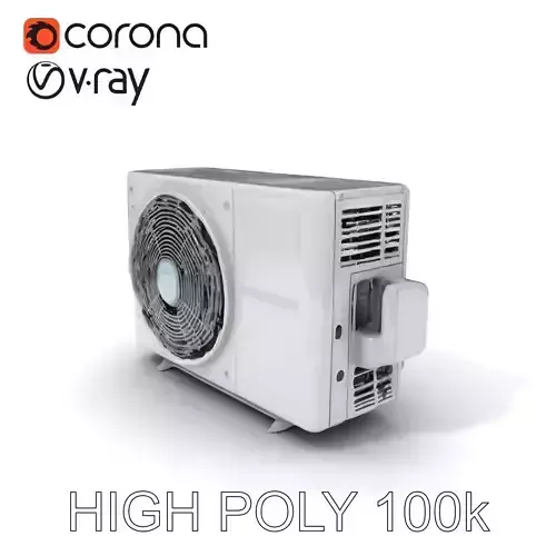 WallMounted Air Conditioning Unit D Model Pack Low-poly 3D model