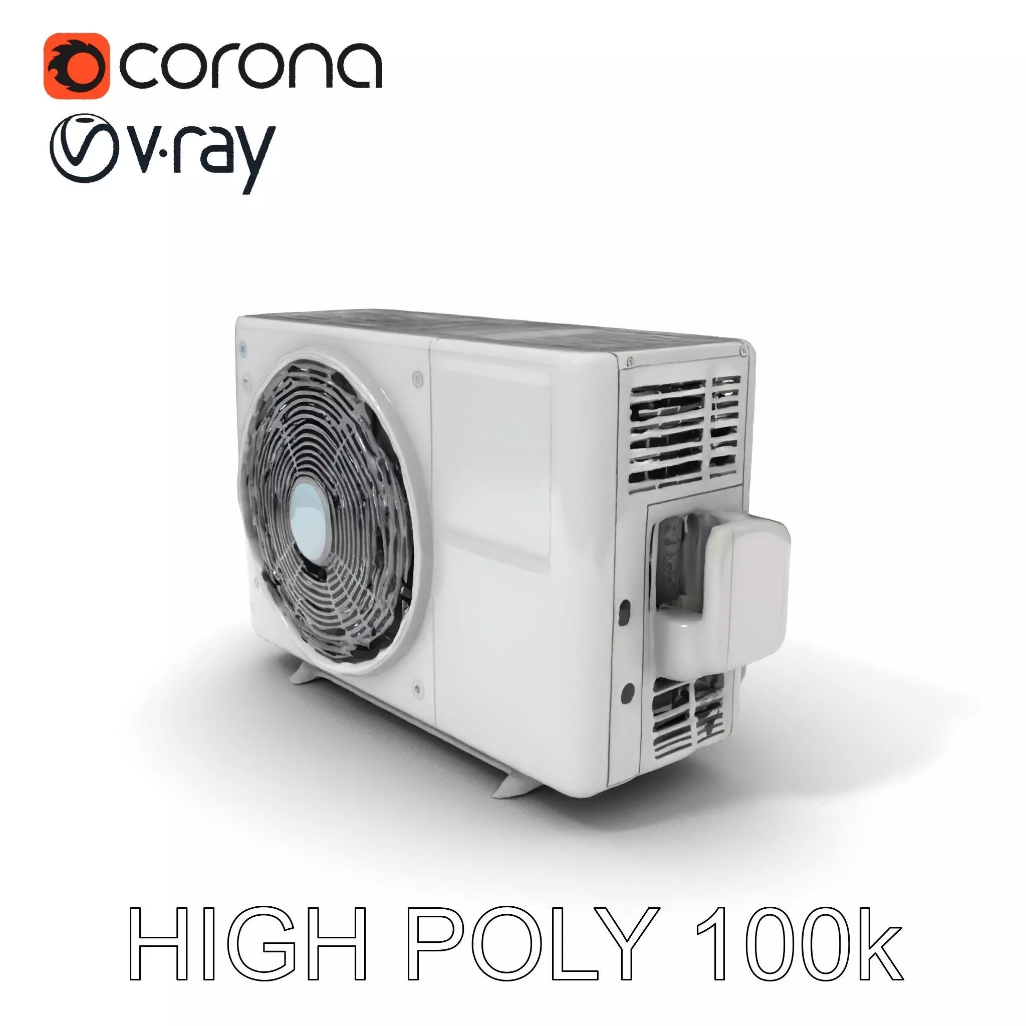 WallMounted Air Conditioning Unit D Model Pack Low-poly 3D model_0