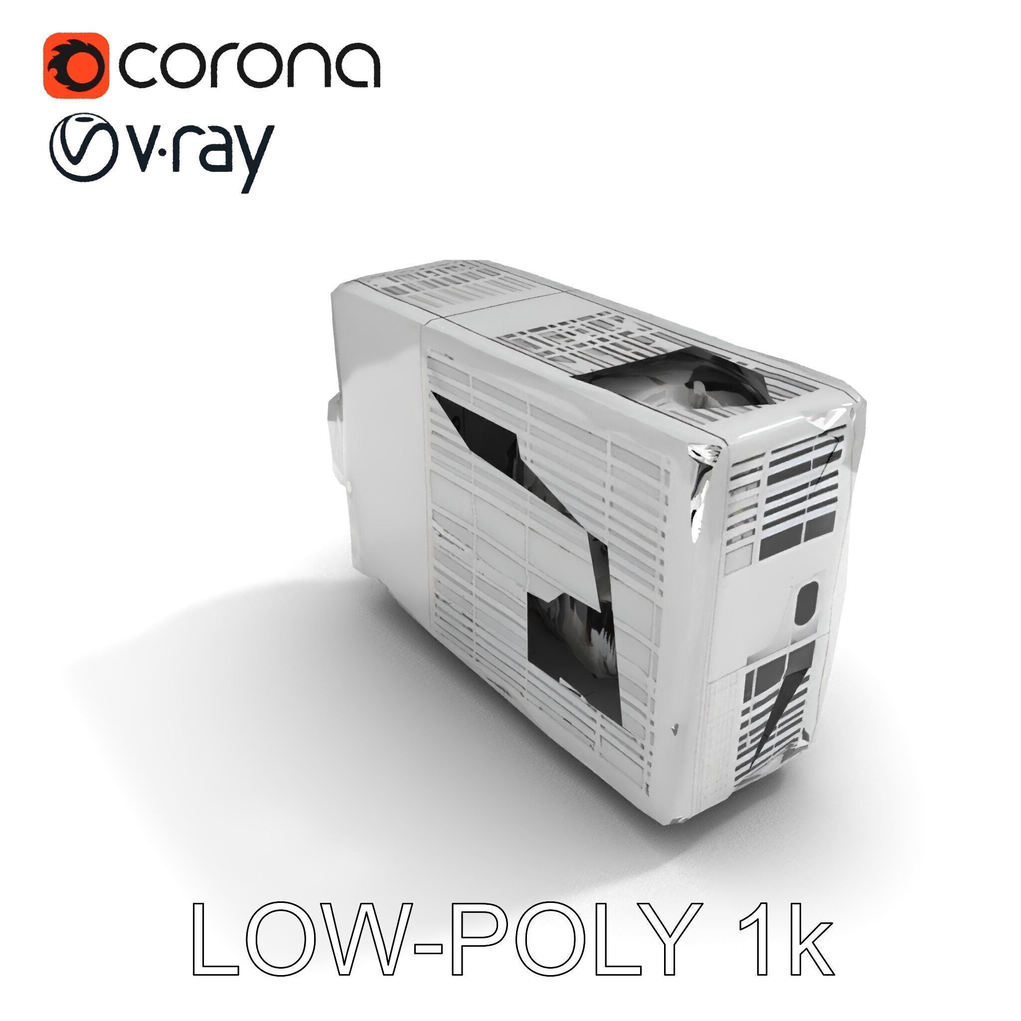 WallMounted Air Conditioning Unit D Model Pack Low-poly 3D model_32