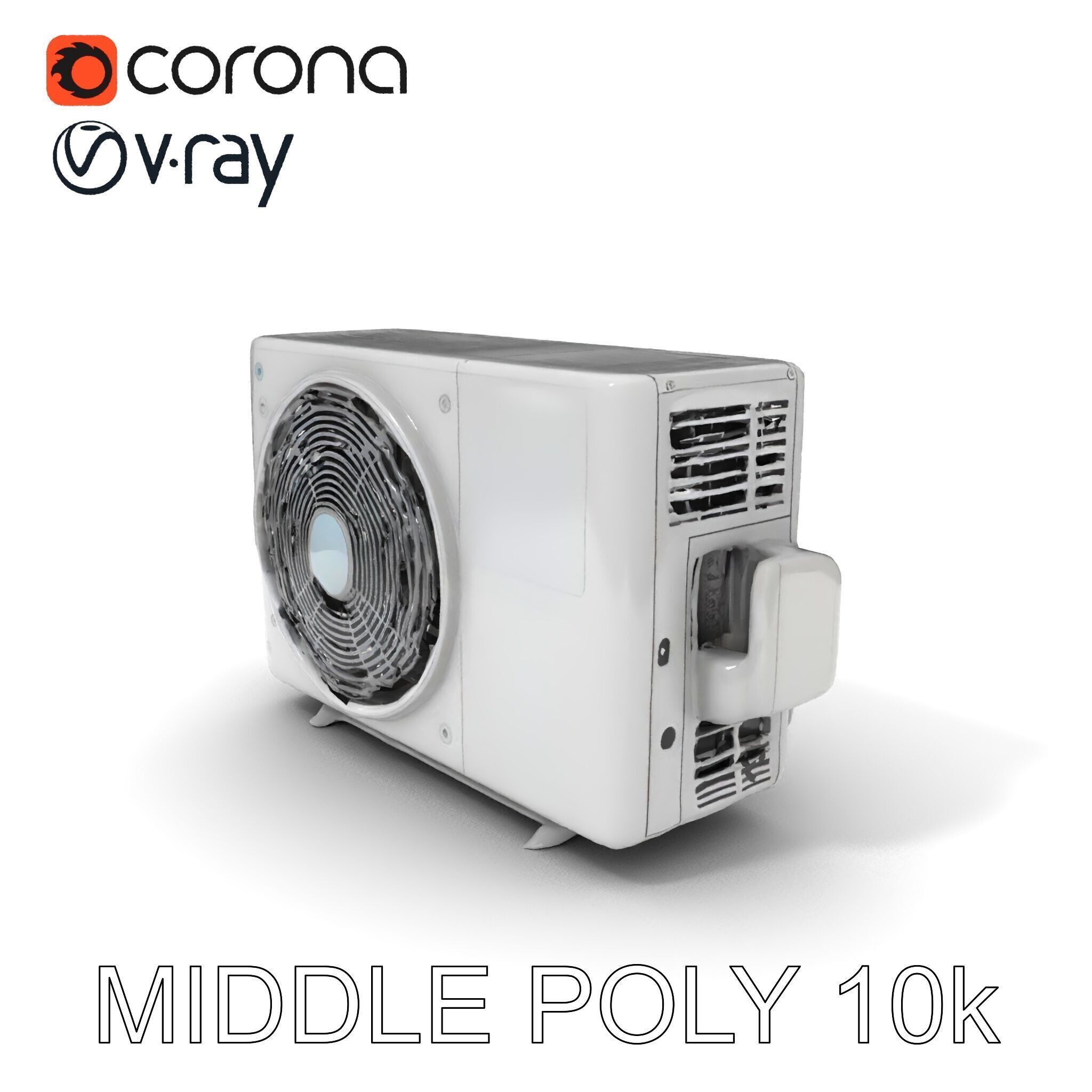 WallMounted Air Conditioning Unit D Model Pack Low-poly 3D model_33