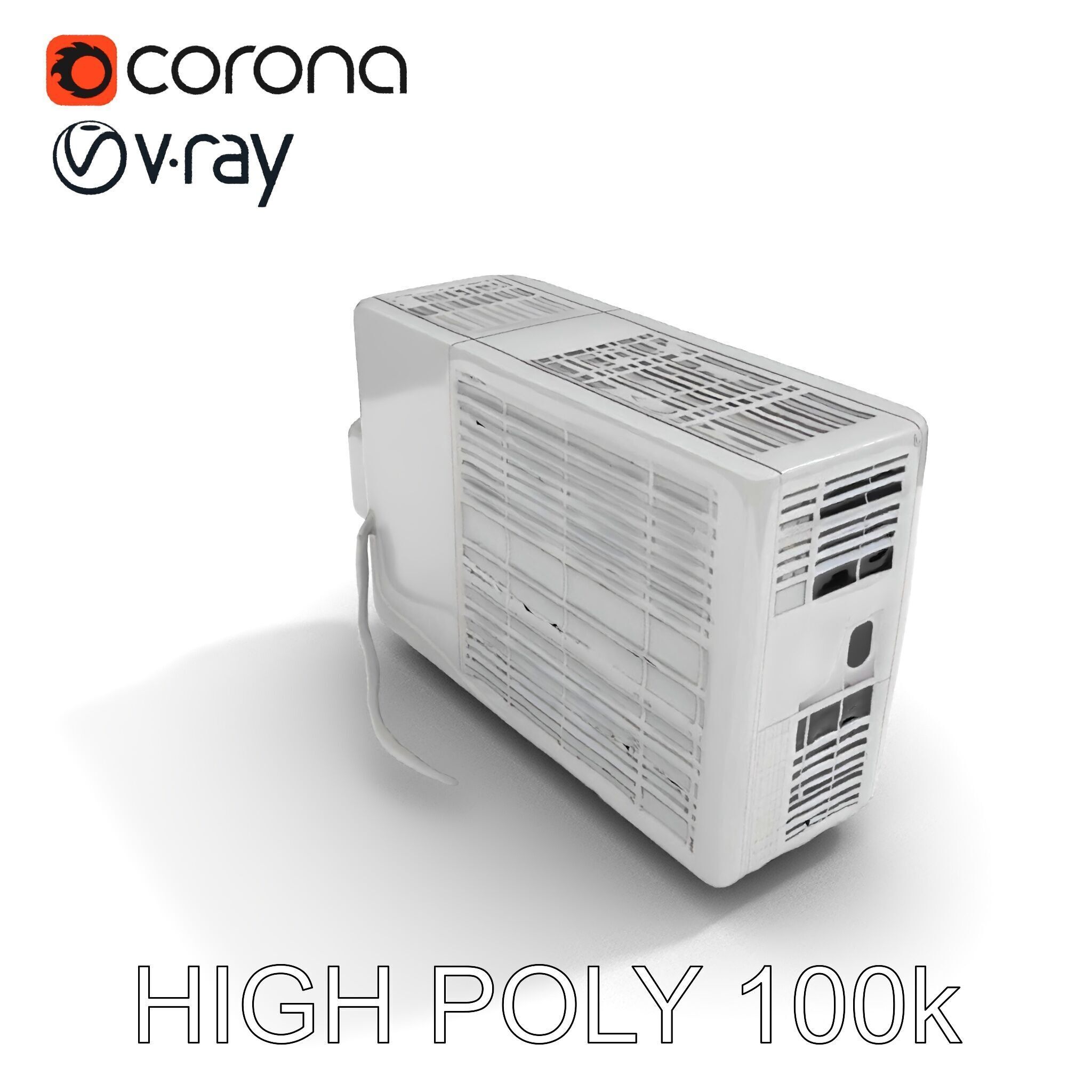 WallMounted Air Conditioning Unit D Model Pack Low-poly 3D model_16
