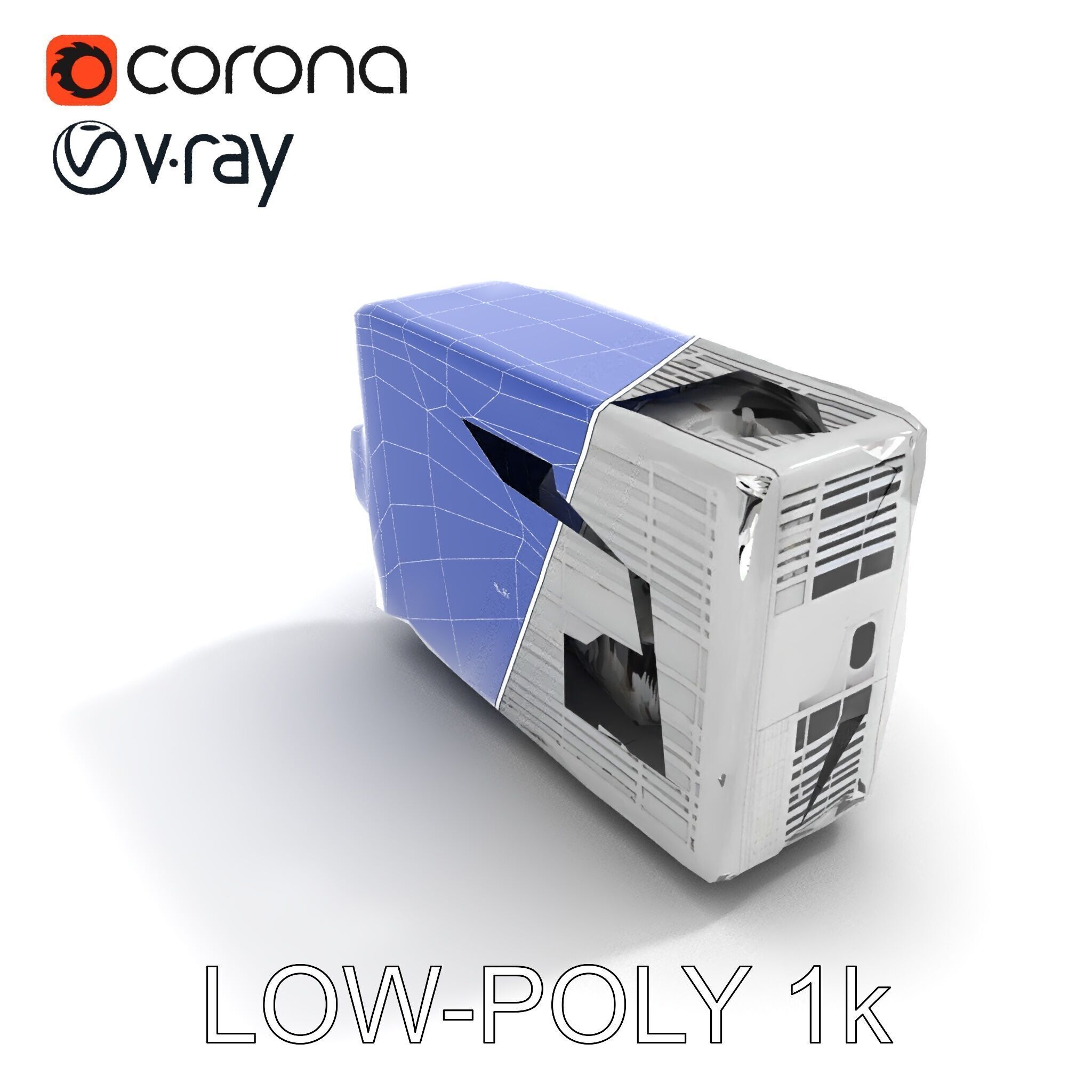 WallMounted Air Conditioning Unit D Model Pack Low-poly 3D model_18
