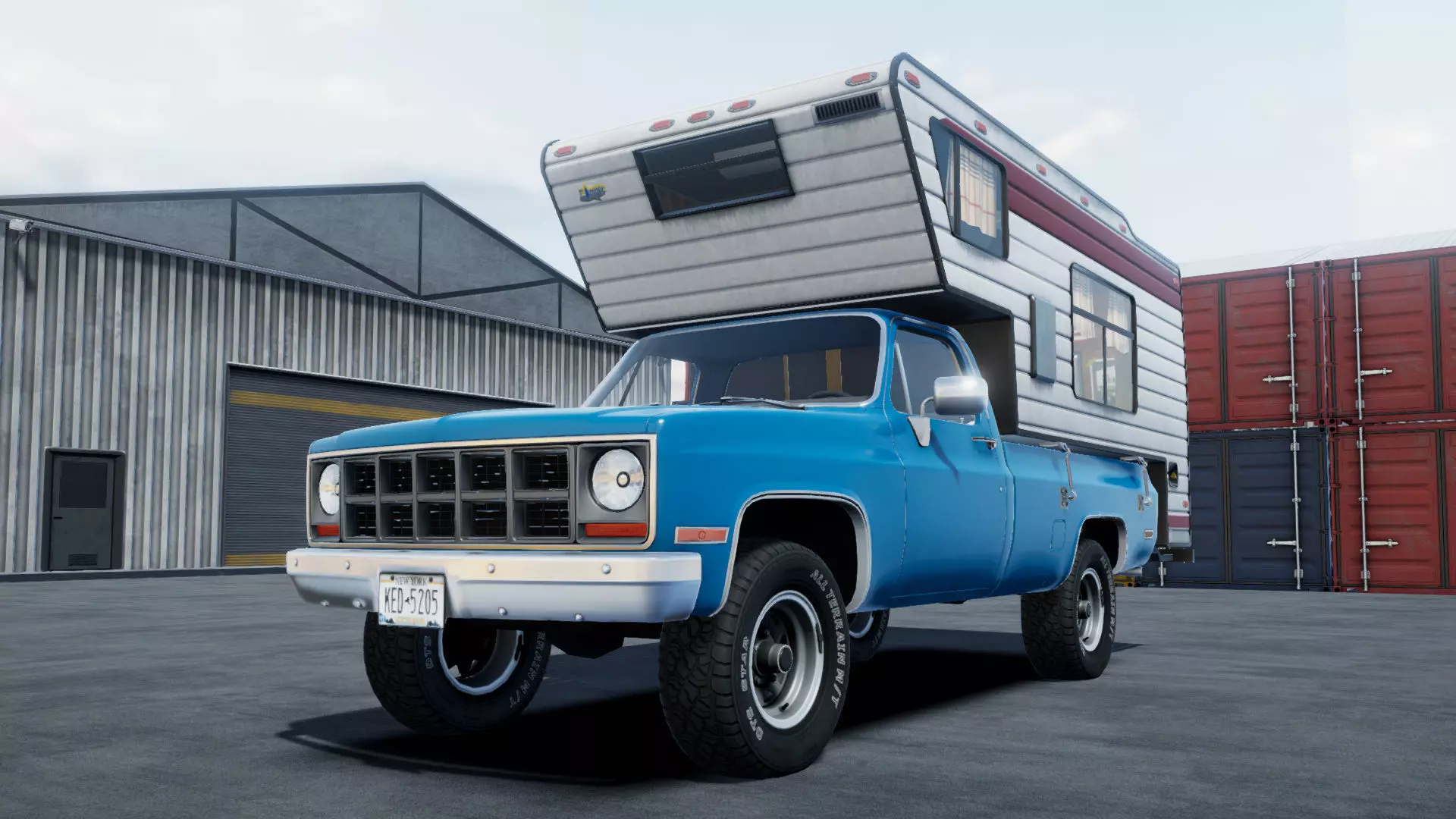 80s Camper Truck unity asset Low-poly 3D model