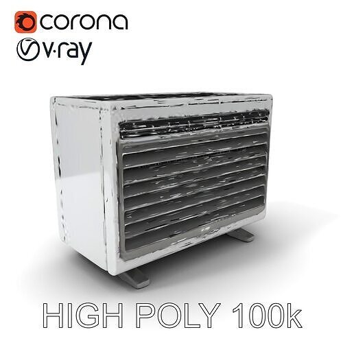 Modern Air Conditioner Model Pack with Detailed Grilles Low-poly 3D model