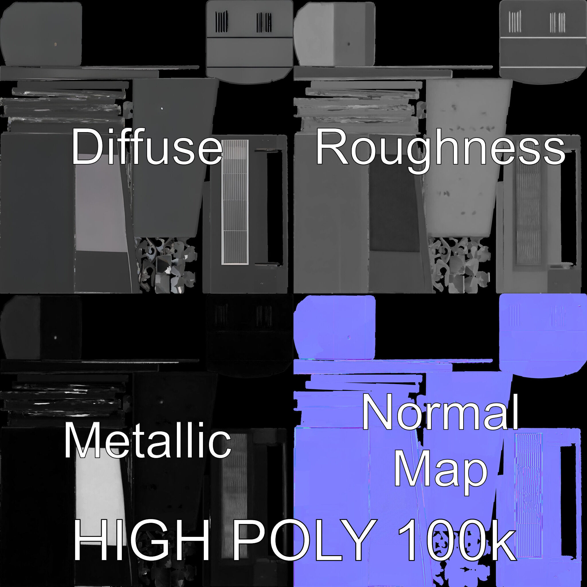 WallMounted Air Conditioner D Model Pack Low-poly 3D model_2