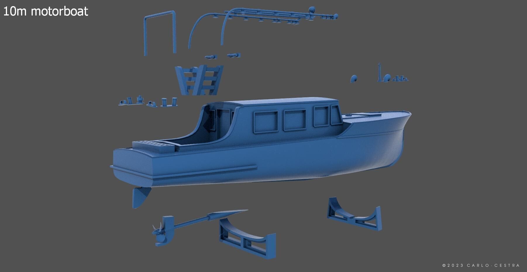 10m italian ww2 motorboat - Commercial license - 1-100 scale 3D print model_6