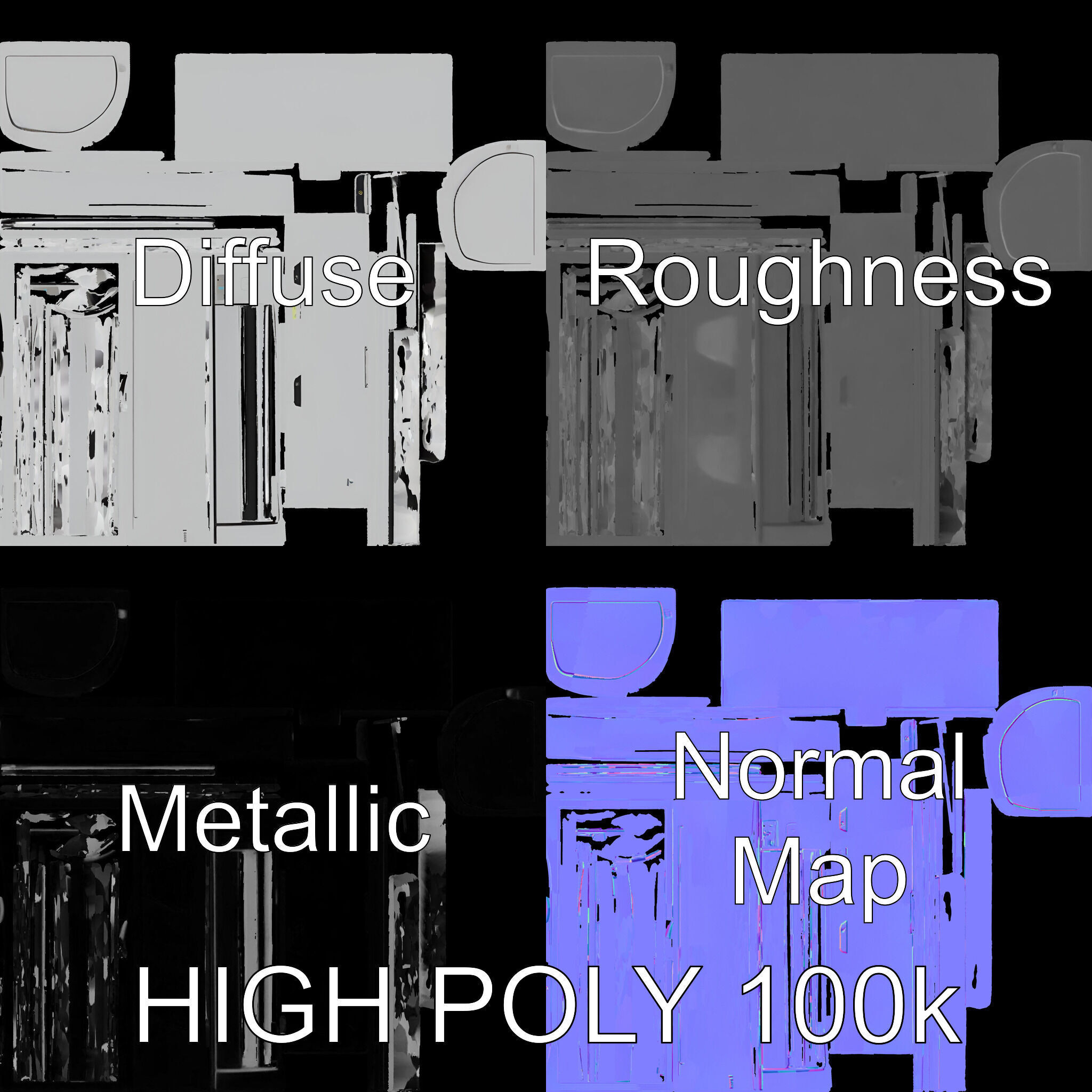 WallMounted AC Unit Model Pack Realistic and Detailed Low-poly 3D model_2