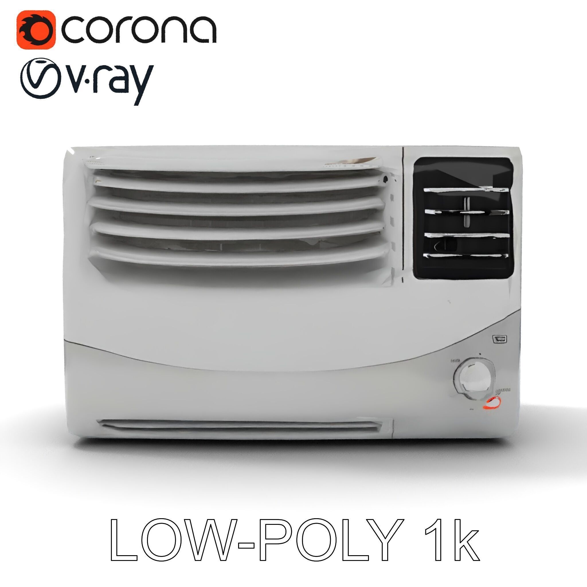 Window Air Conditioner D Model Pack Low-poly 3D model_12