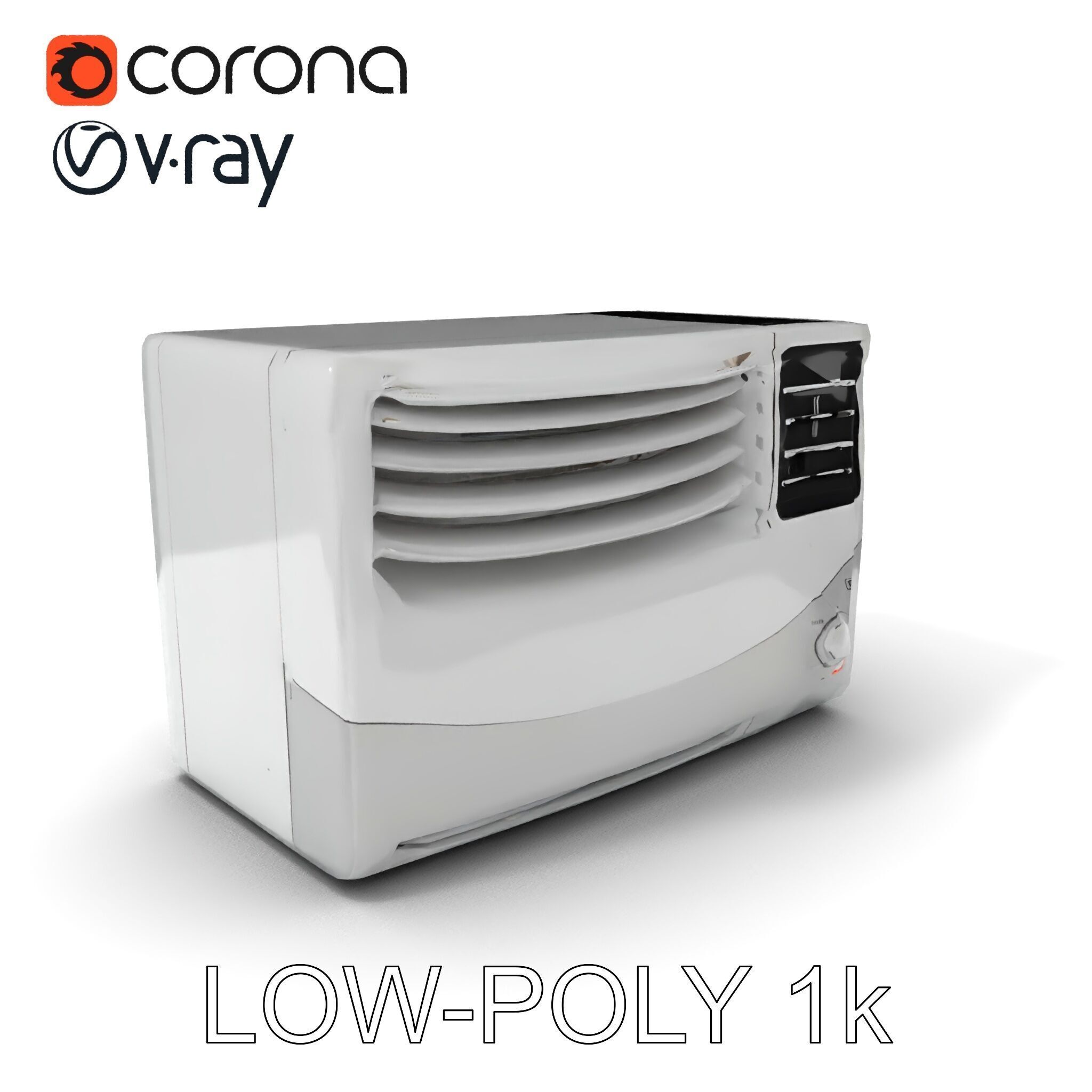 Window Air Conditioner D Model Pack Low-poly 3D model_22
