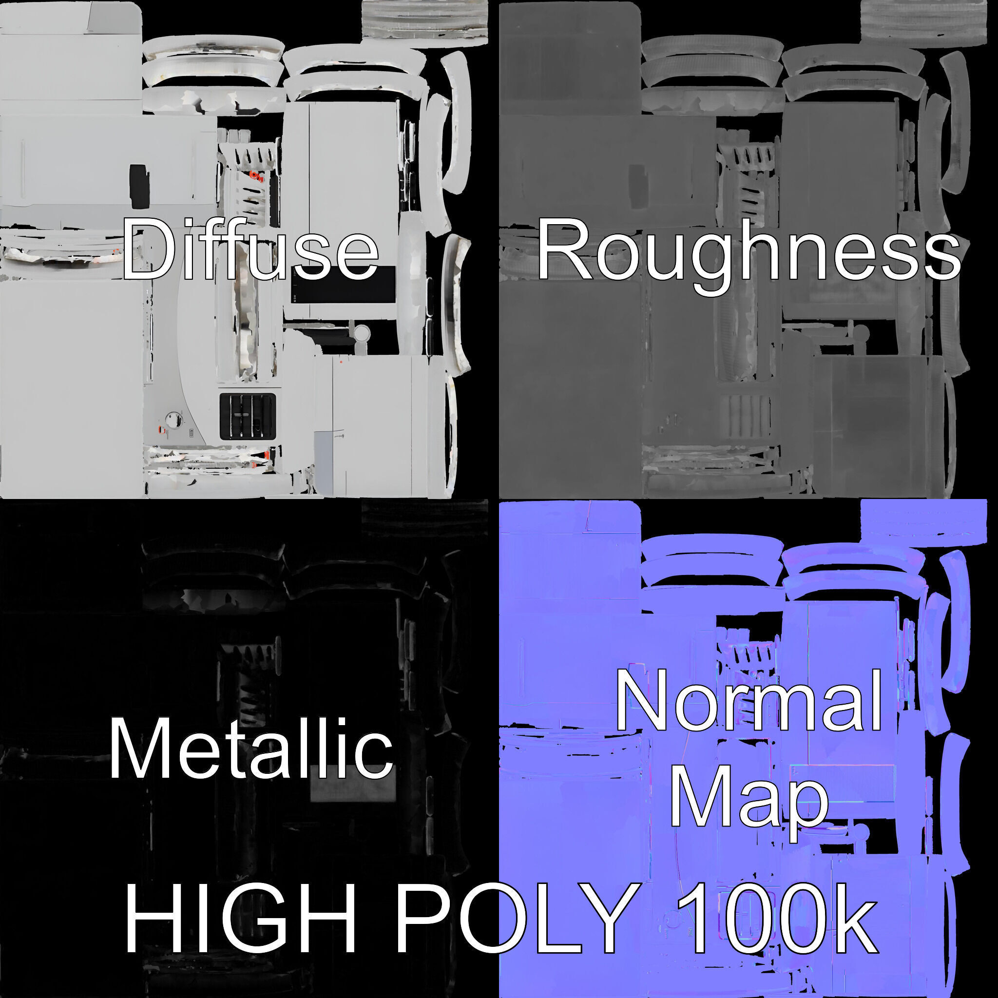 Window Air Conditioner D Model Pack Low-poly 3D model_2