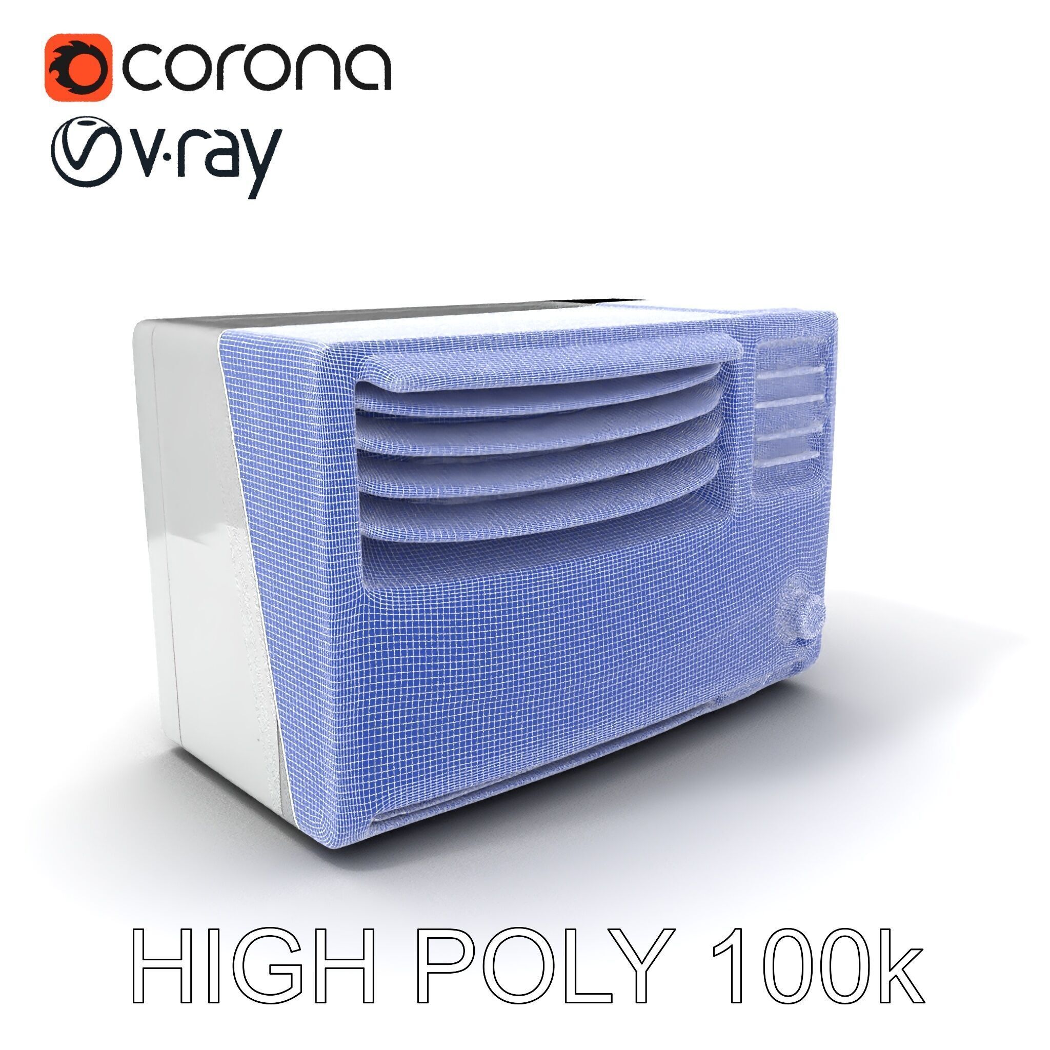 Window Air Conditioner D Model Pack Low-poly 3D model_3