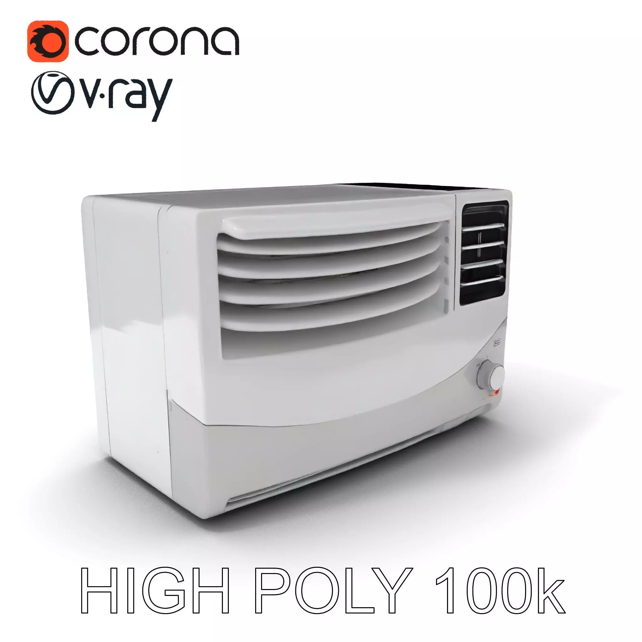 Window Air Conditioner D Model Pack Low-poly 3D model_0