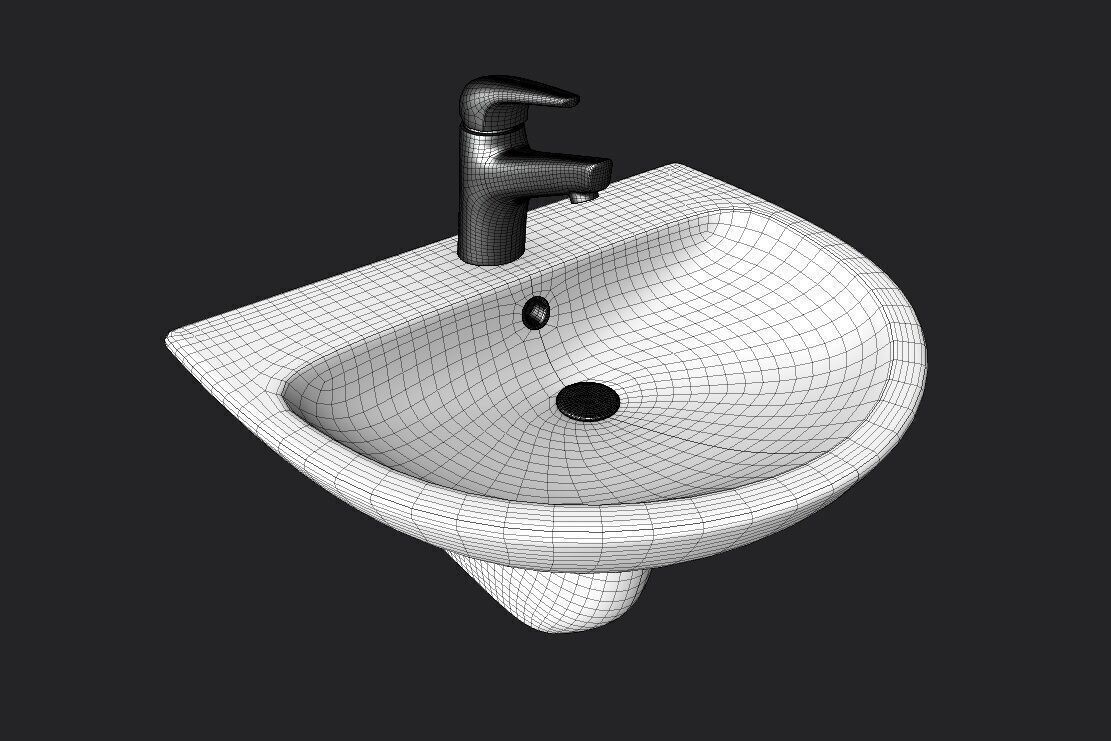 Bathroom Sink M01 Low-poly 3D model_1