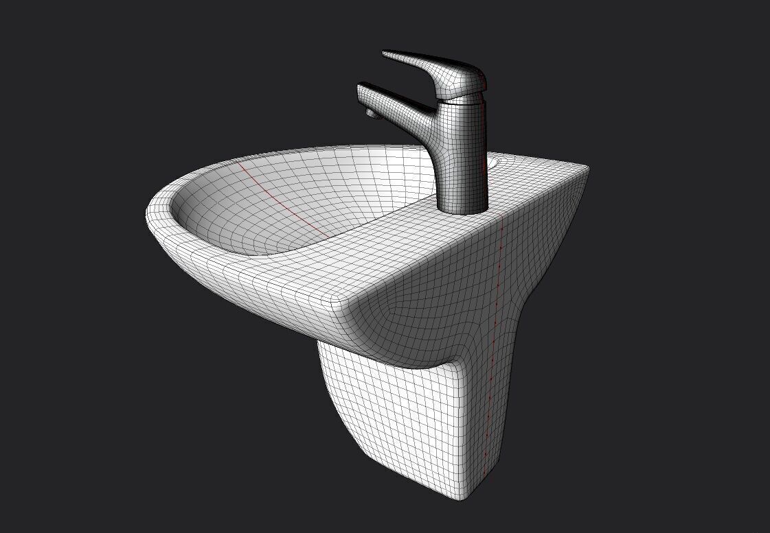 Bathroom Sink M01 Low-poly 3D model_6
