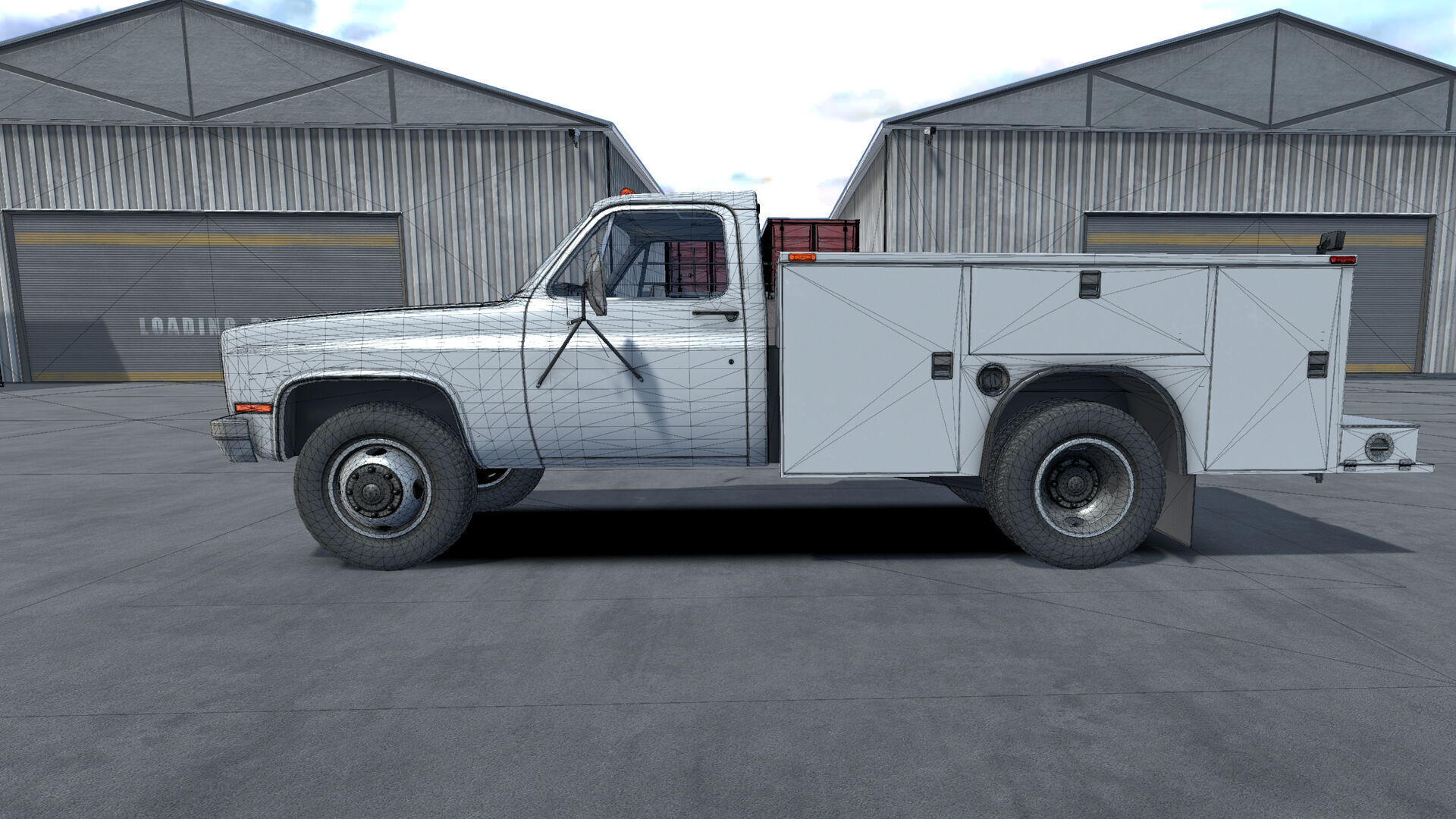 80s Service Truck unity asset Low-poly 3D model_22