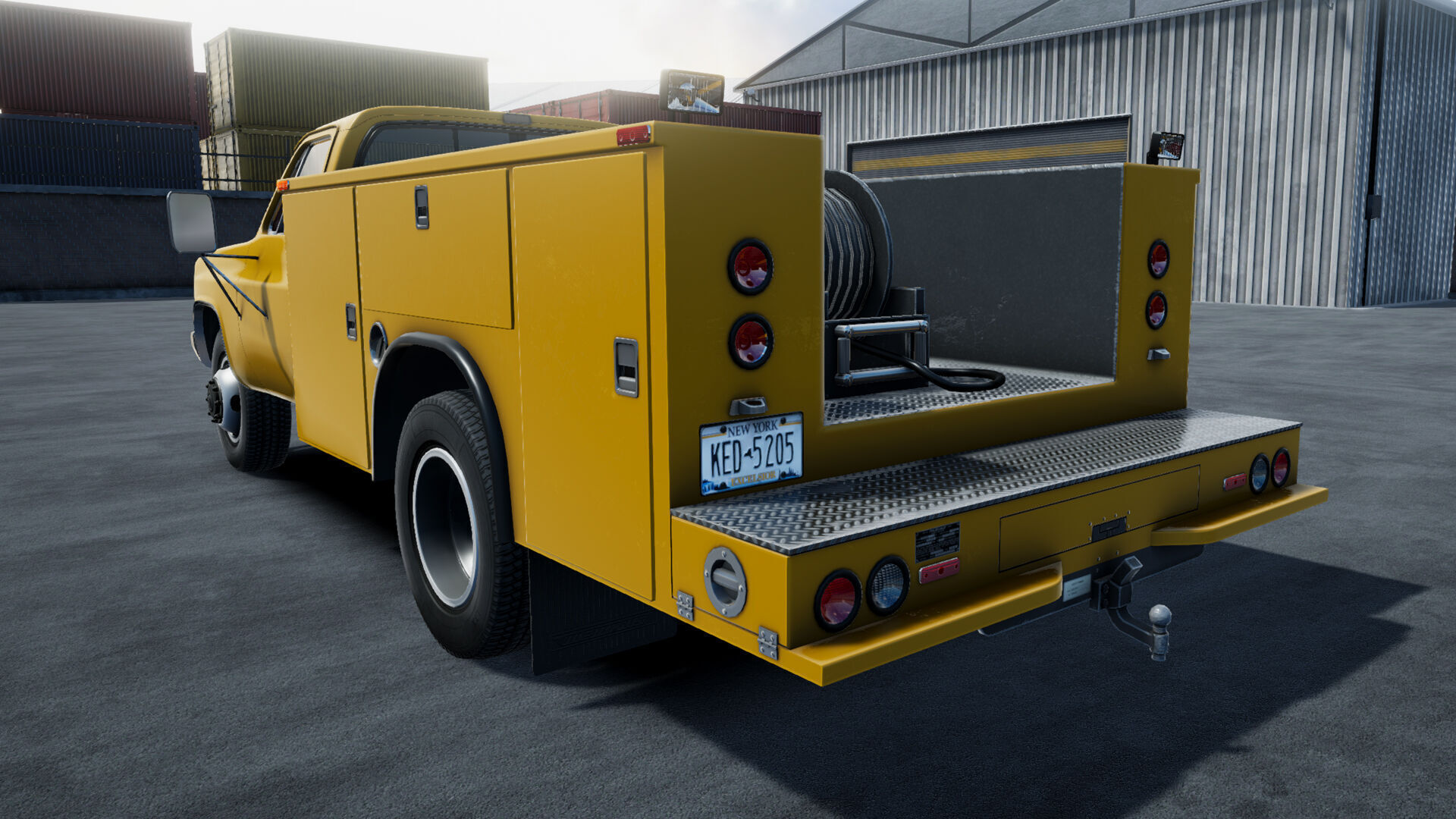 80s Service Truck unity asset Low-poly 3D model_4