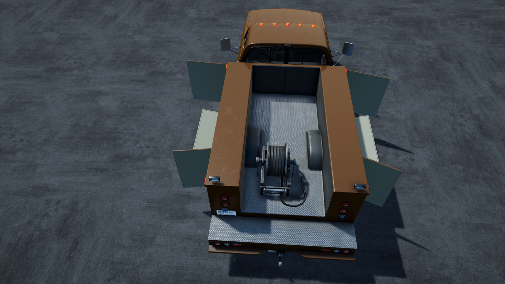 80s Service Truck unity asset Low-poly 3D model_16